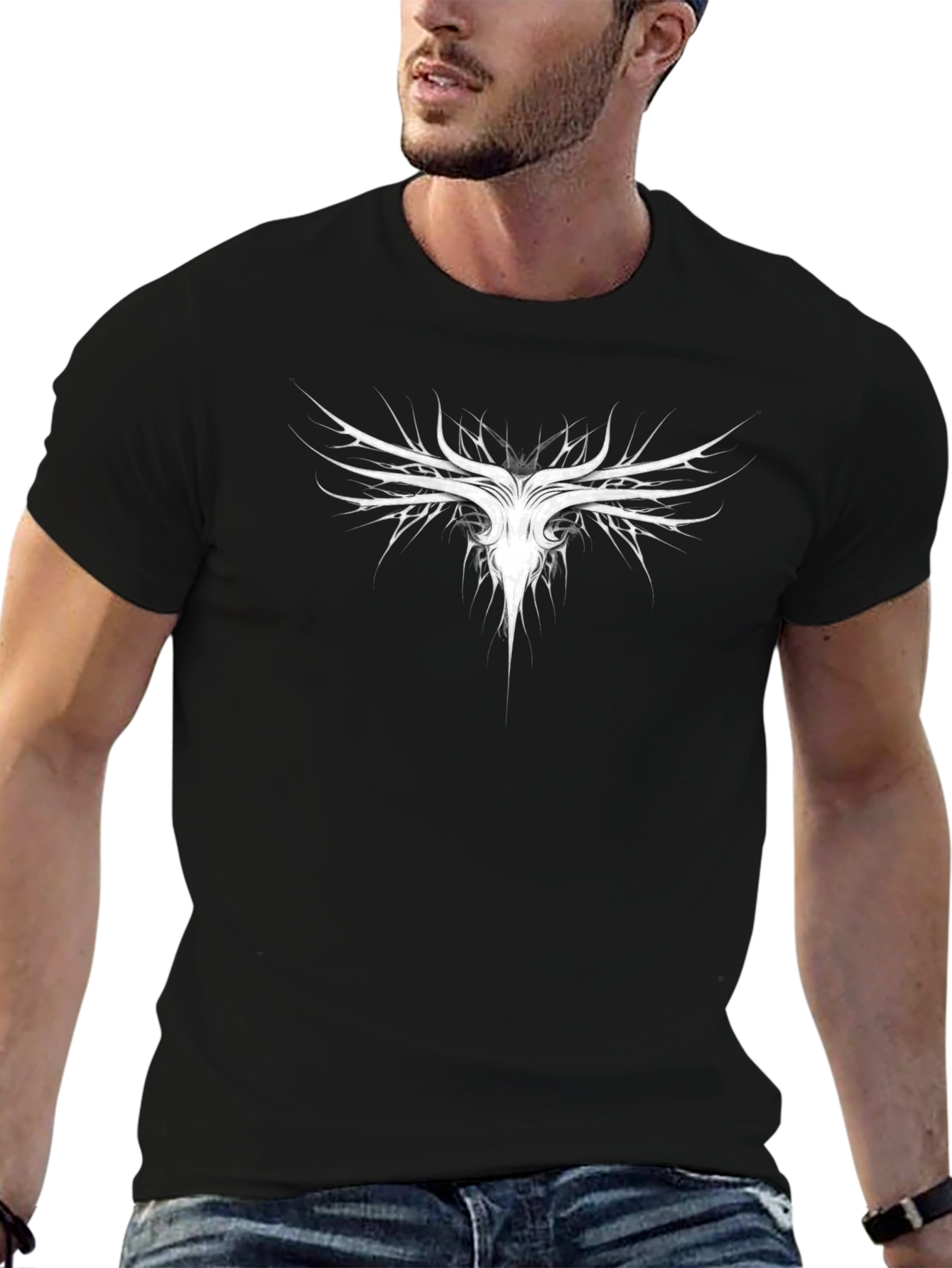 Abstract Graphic Print Crew Neck T-Shirt