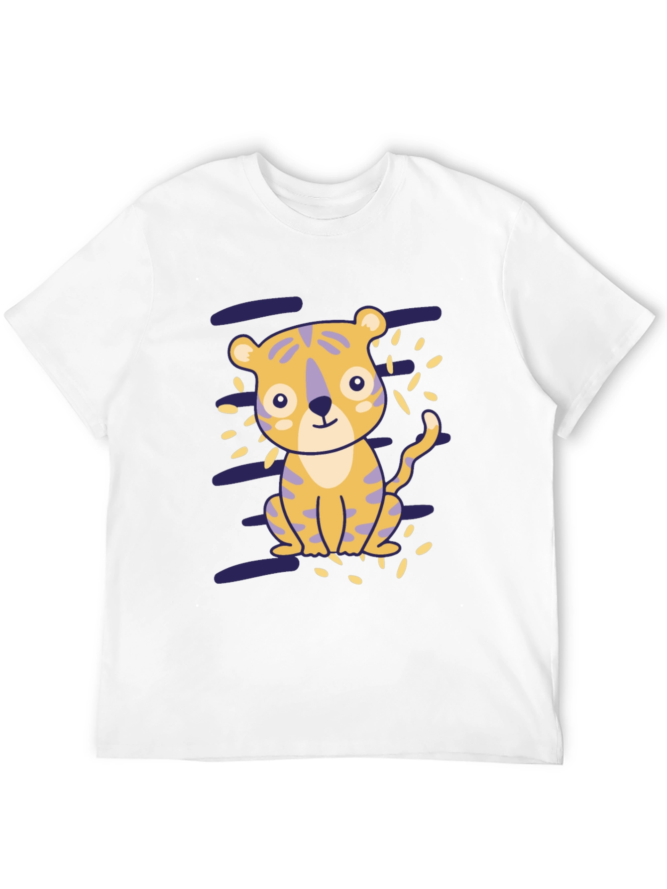 Cute Tiger Graphic Black T-Shirt