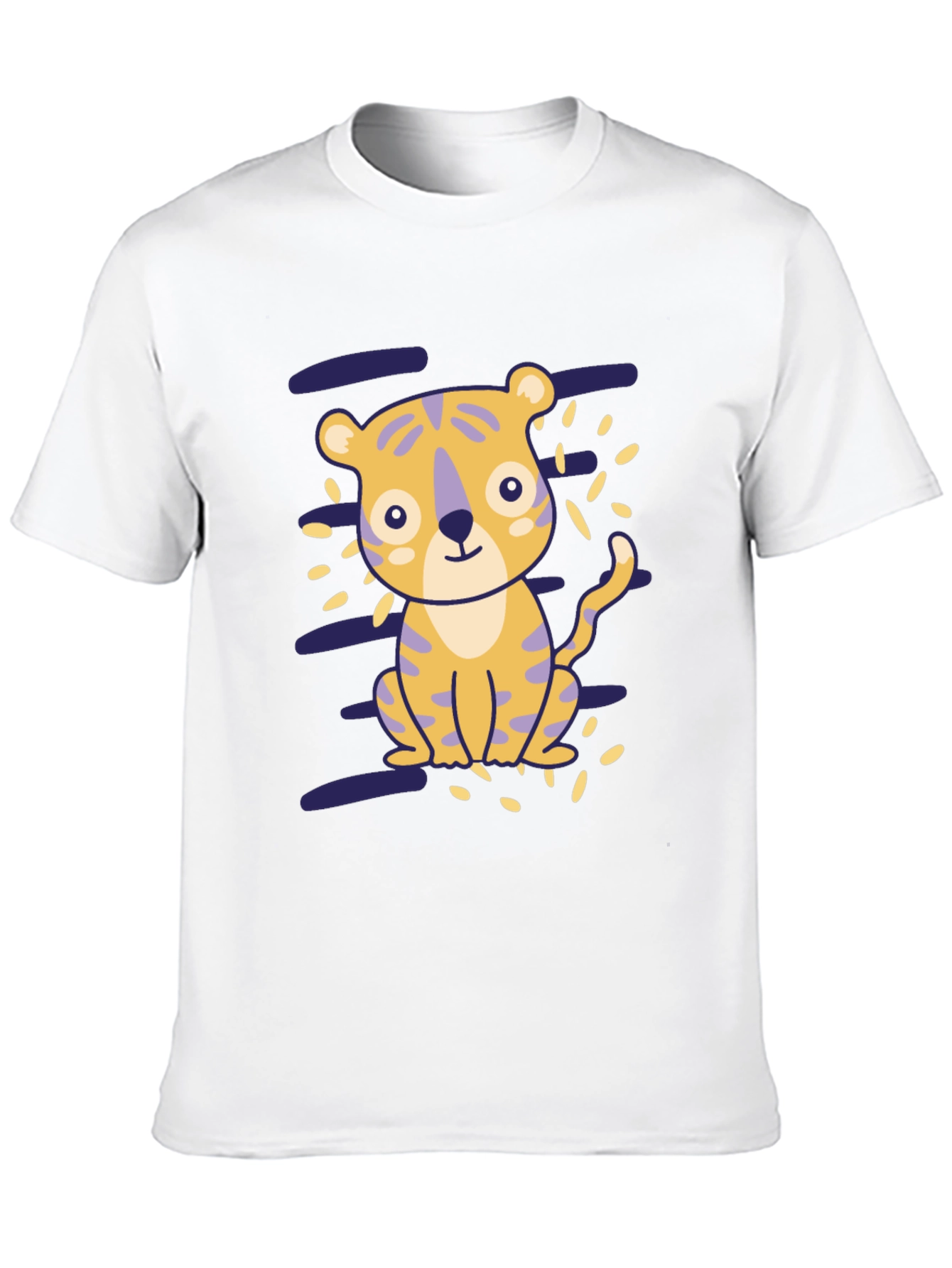 Cute Tiger Graphic Black T-Shirt