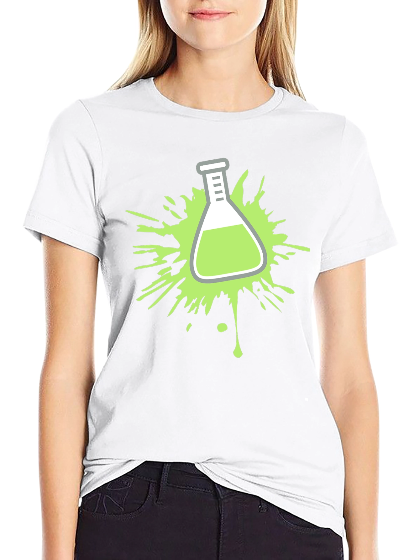 Science Beaker Splatter Graphic T-Shirt