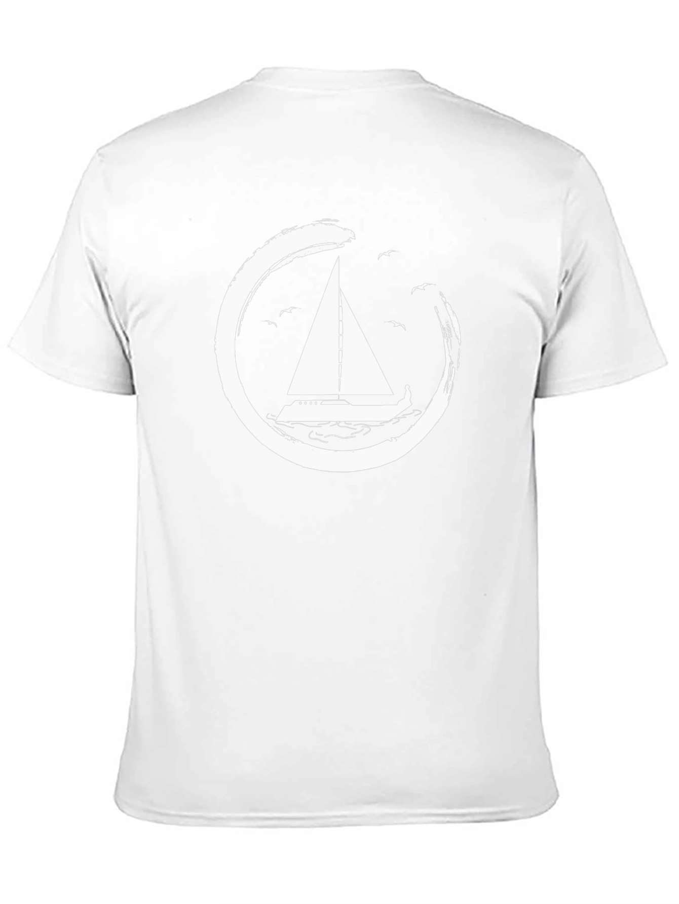 Sailboat Graphic Tee - Circular Design Stylish Casual Wear