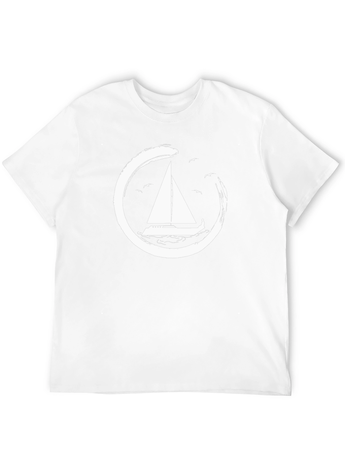 Sailboat Graphic Tee - Circular Design Stylish Casual Wear
