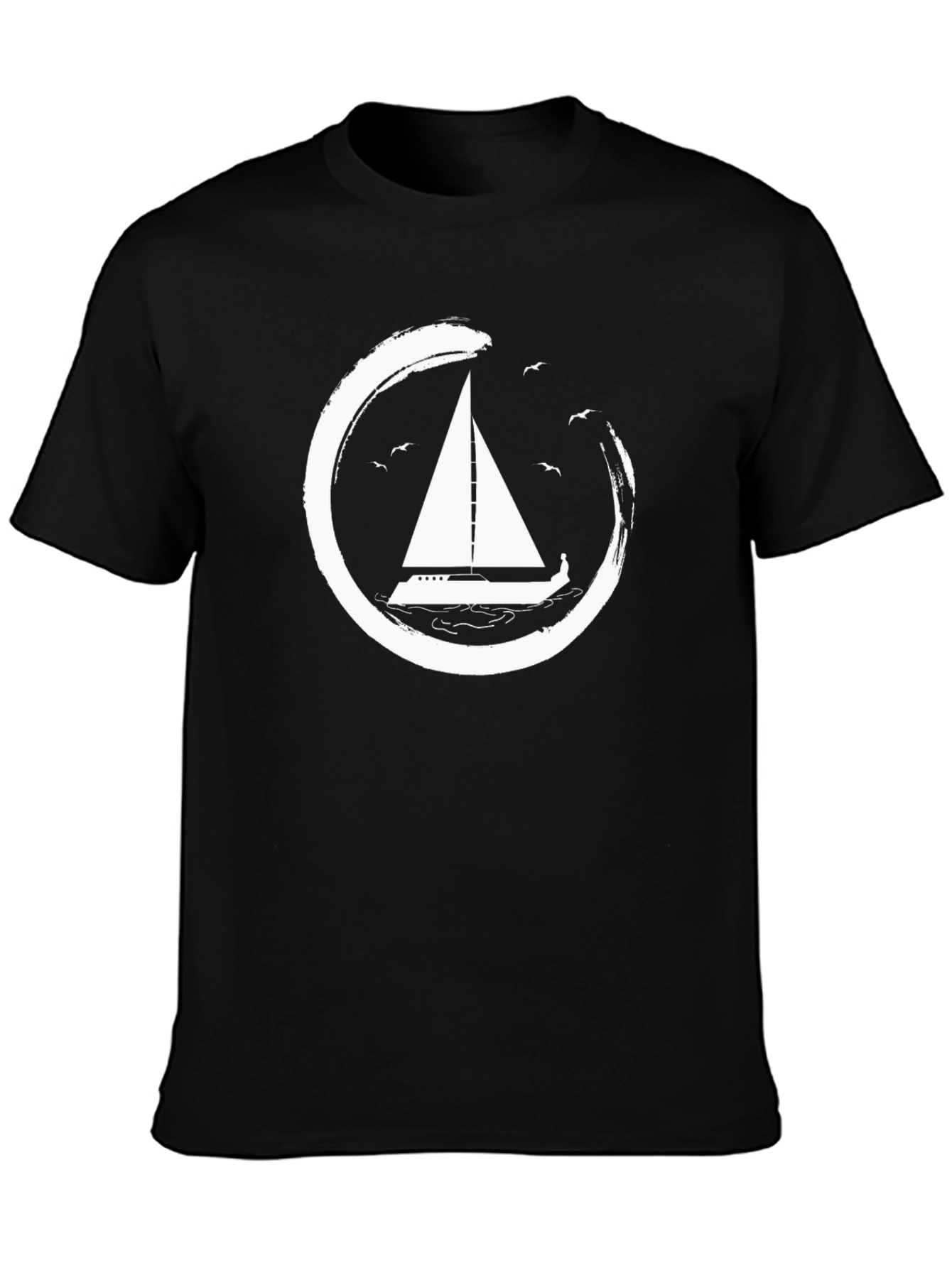 Sailboat Graphic Tee - Circular Design Stylish Casual Wear