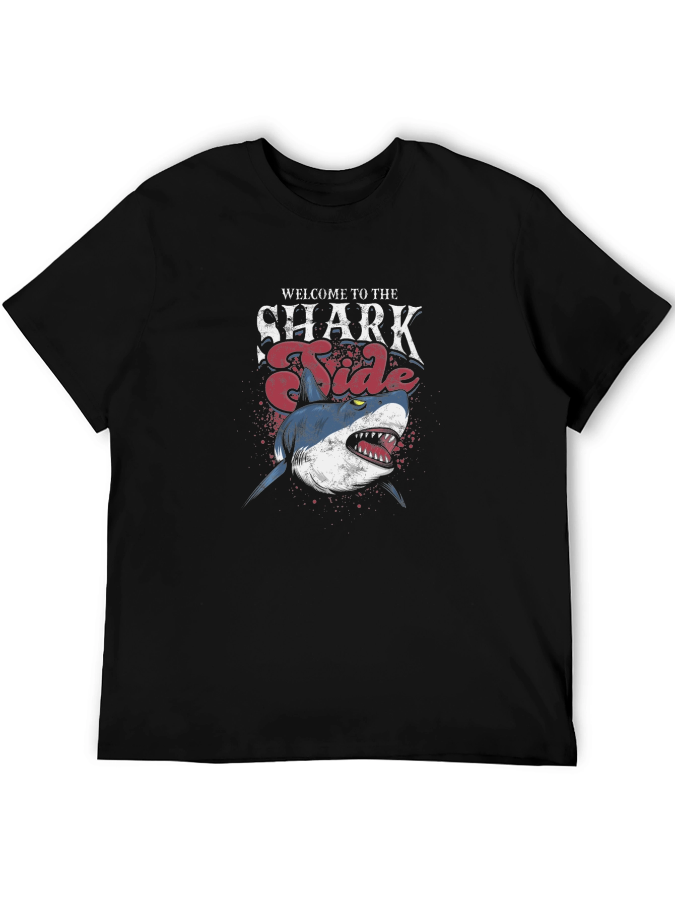 Shark Tide Graphic T-Shirt - Black