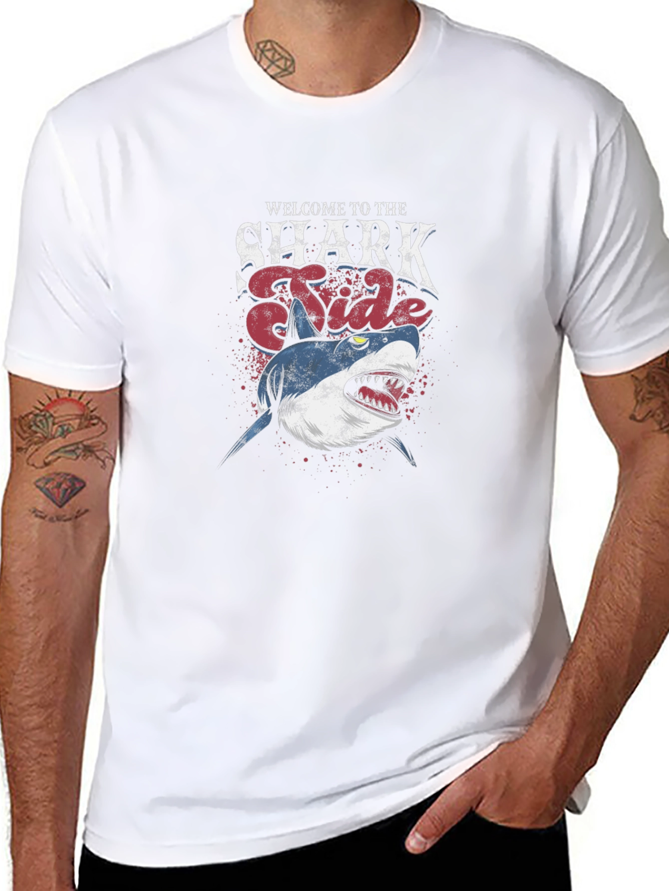 Shark Tide Graphic T-Shirt - Black