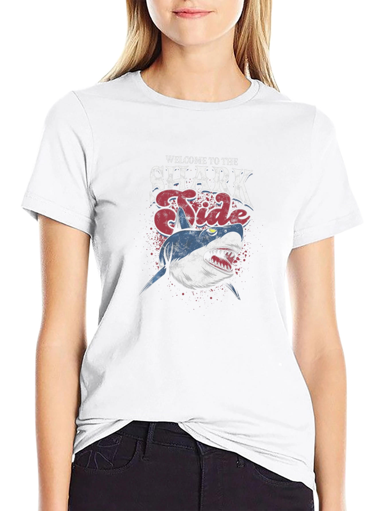 Shark Tide Graphic T-Shirt - Black
