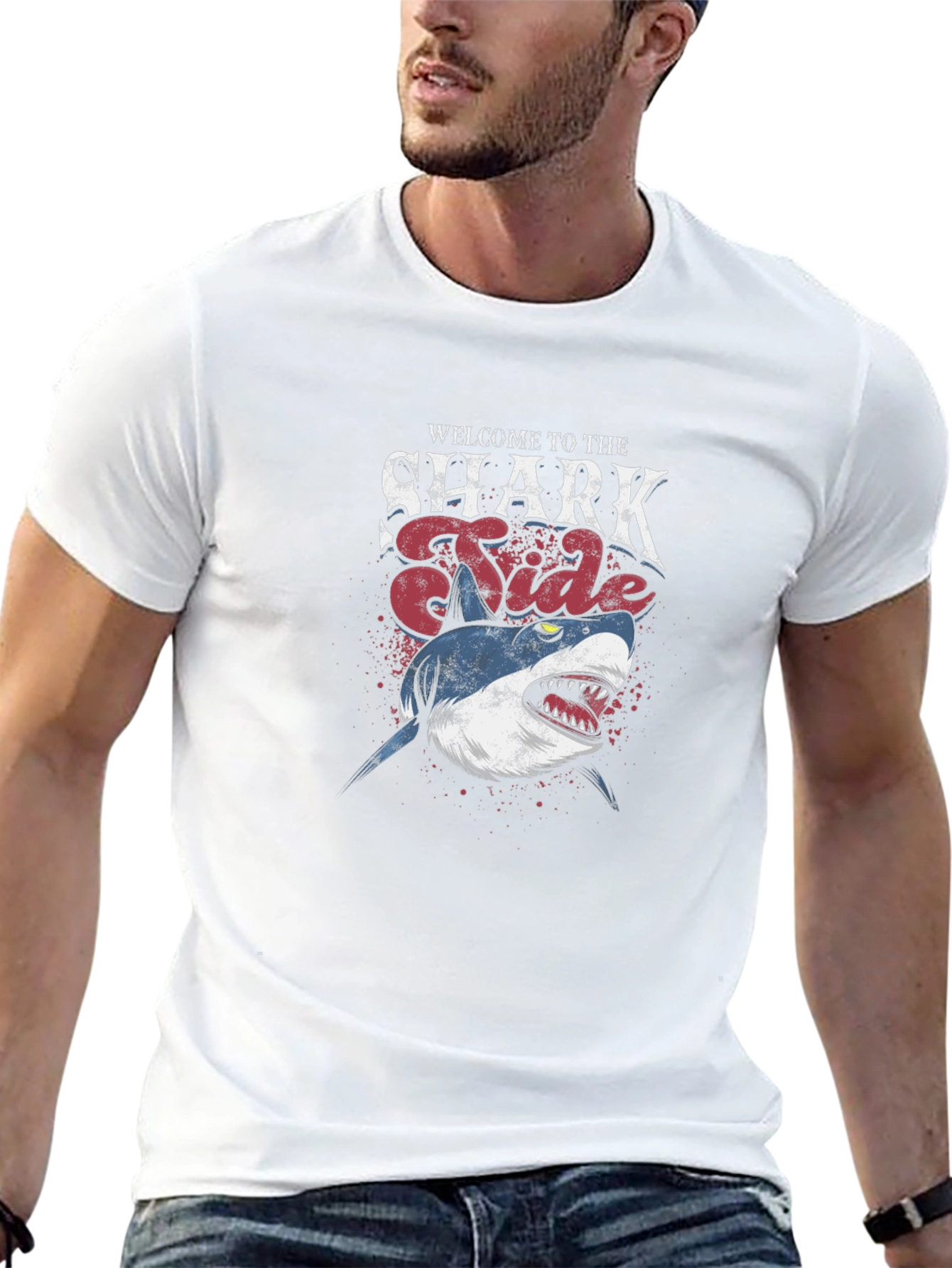Shark Tide Graphic T-Shirt - Black