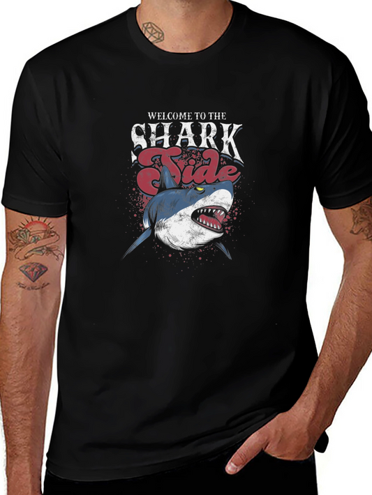 Shark Tide Graphic T-Shirt - Black