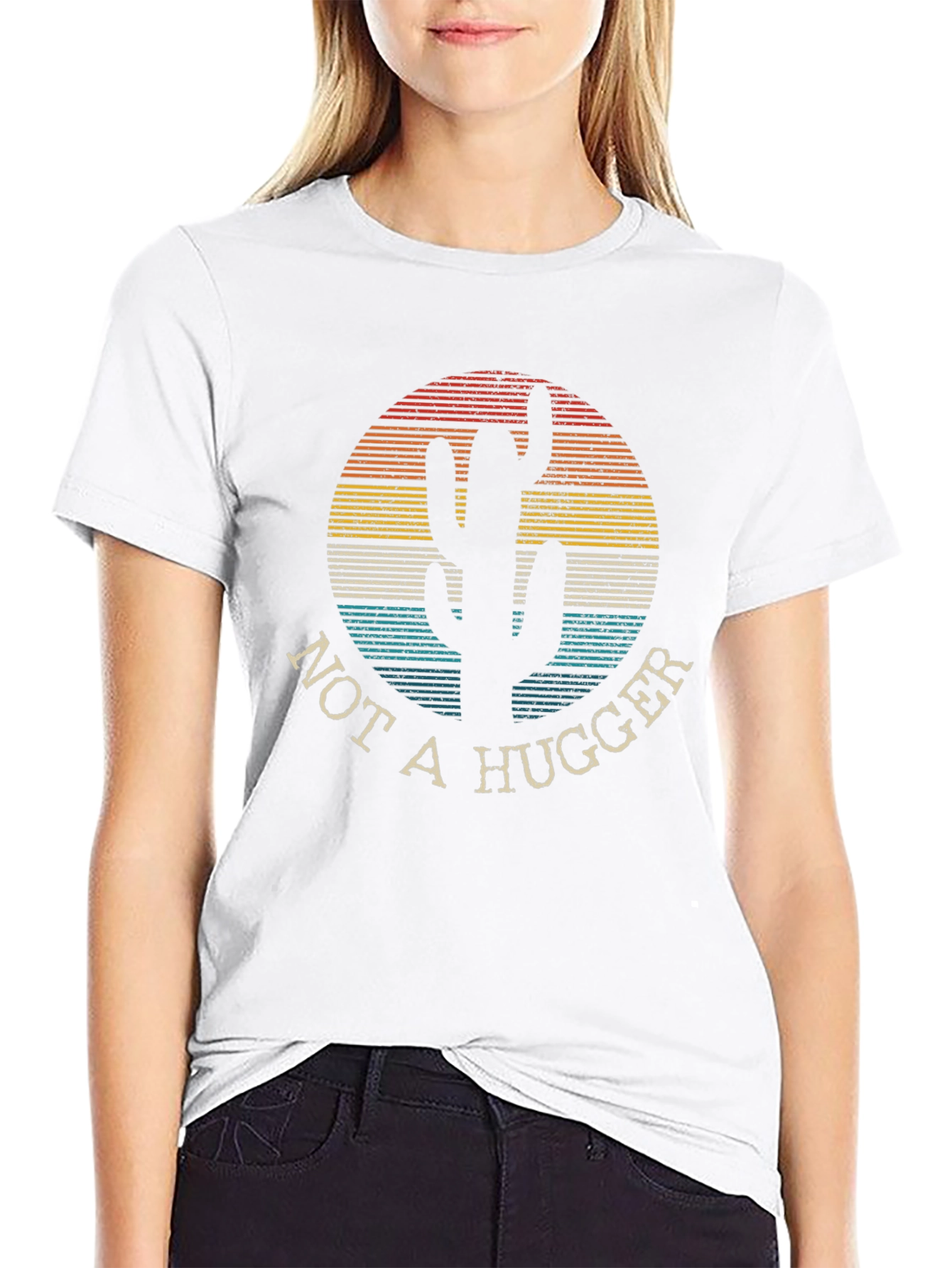 Not A Hugger Cactus Tee - Retro Desert Style