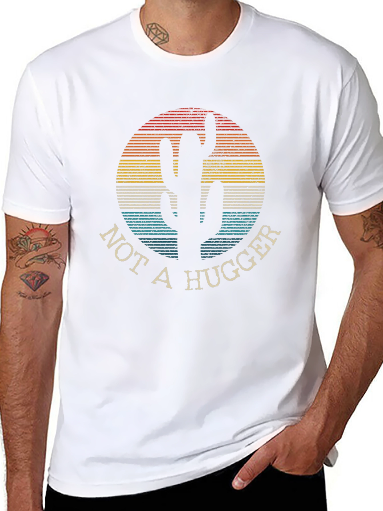 Not A Hugger Cactus Tee - Retro Desert Style