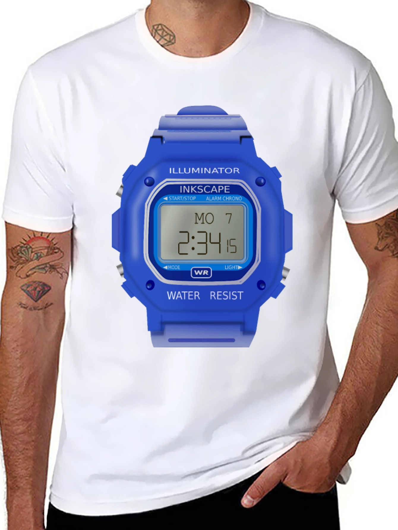 Inkscape Illuminator Watch Graphic Black T-Shirt
