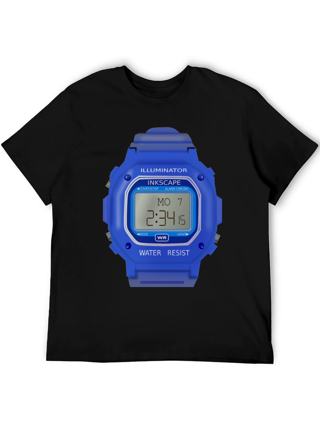 Inkscape Illuminator Watch Graphic Black T-Shirt