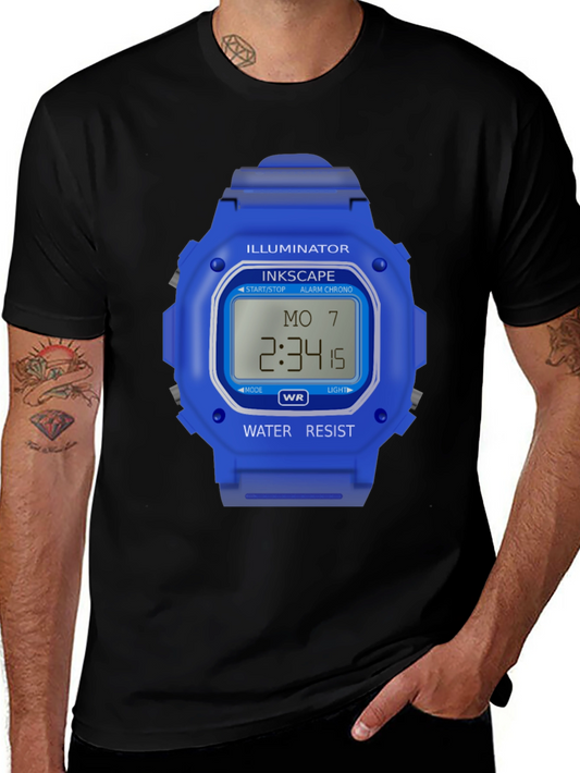 Inkscape Illuminator Watch Graphic Black T-Shirt