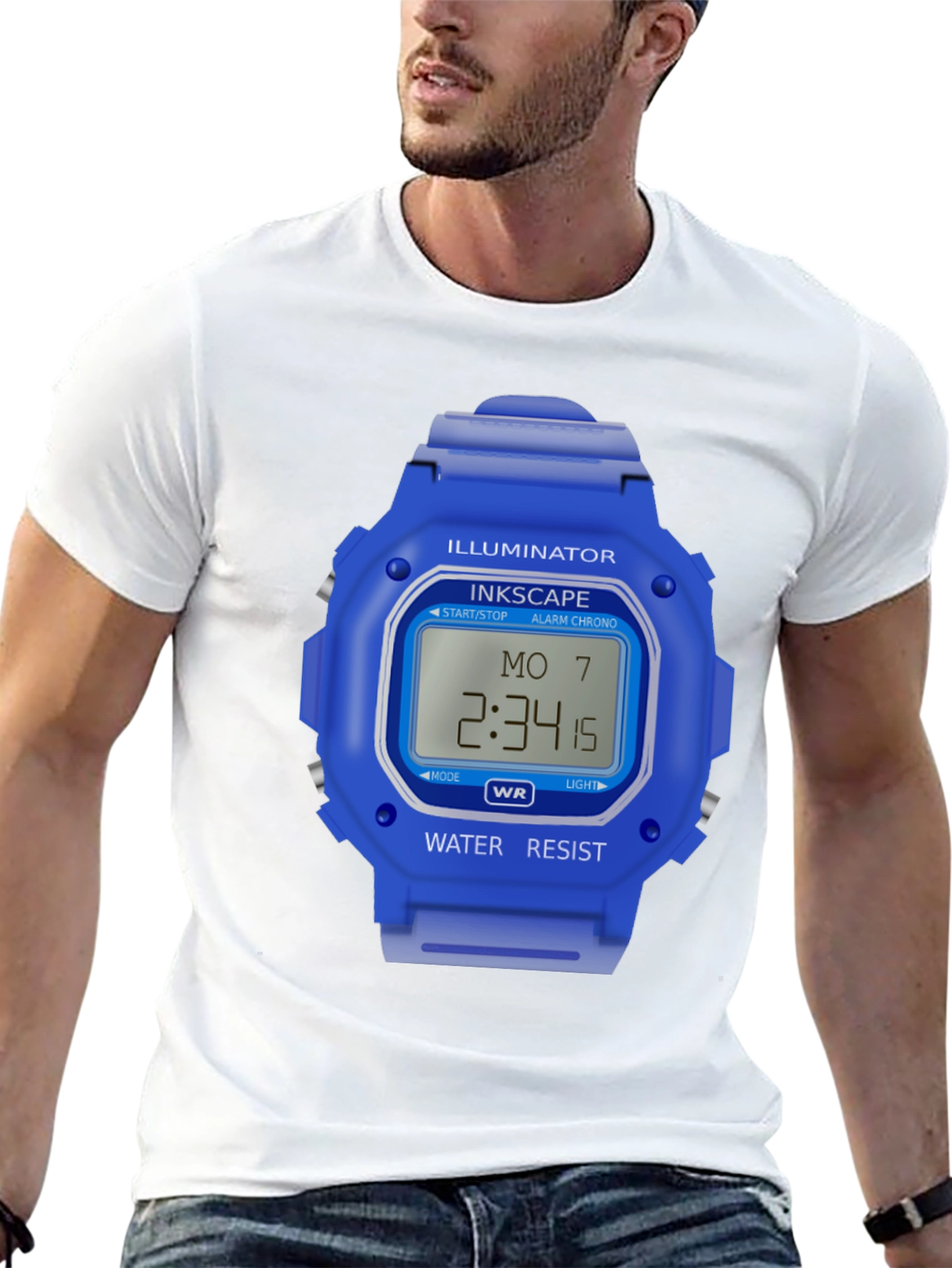 Inkscape Illuminator Watch Graphic Black T-Shirt