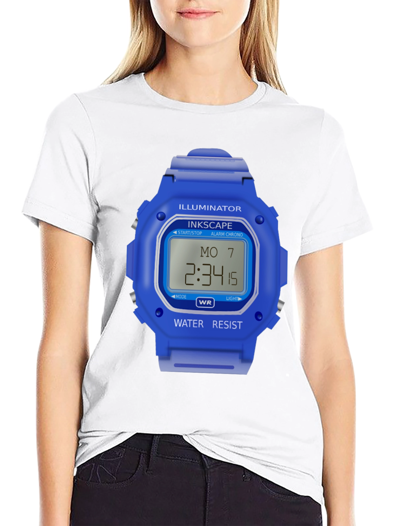 Inkscape Illuminator Watch Graphic Black T-Shirt