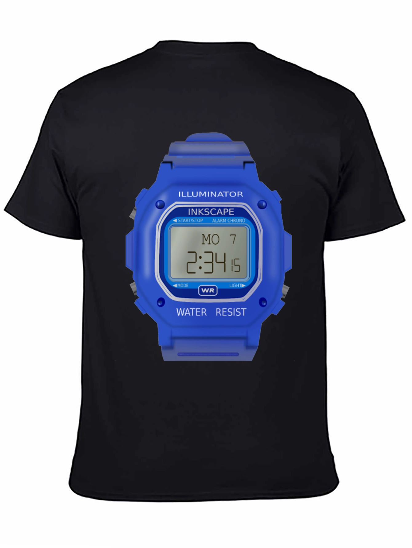 Inkscape Illuminator Watch Graphic Black T-Shirt