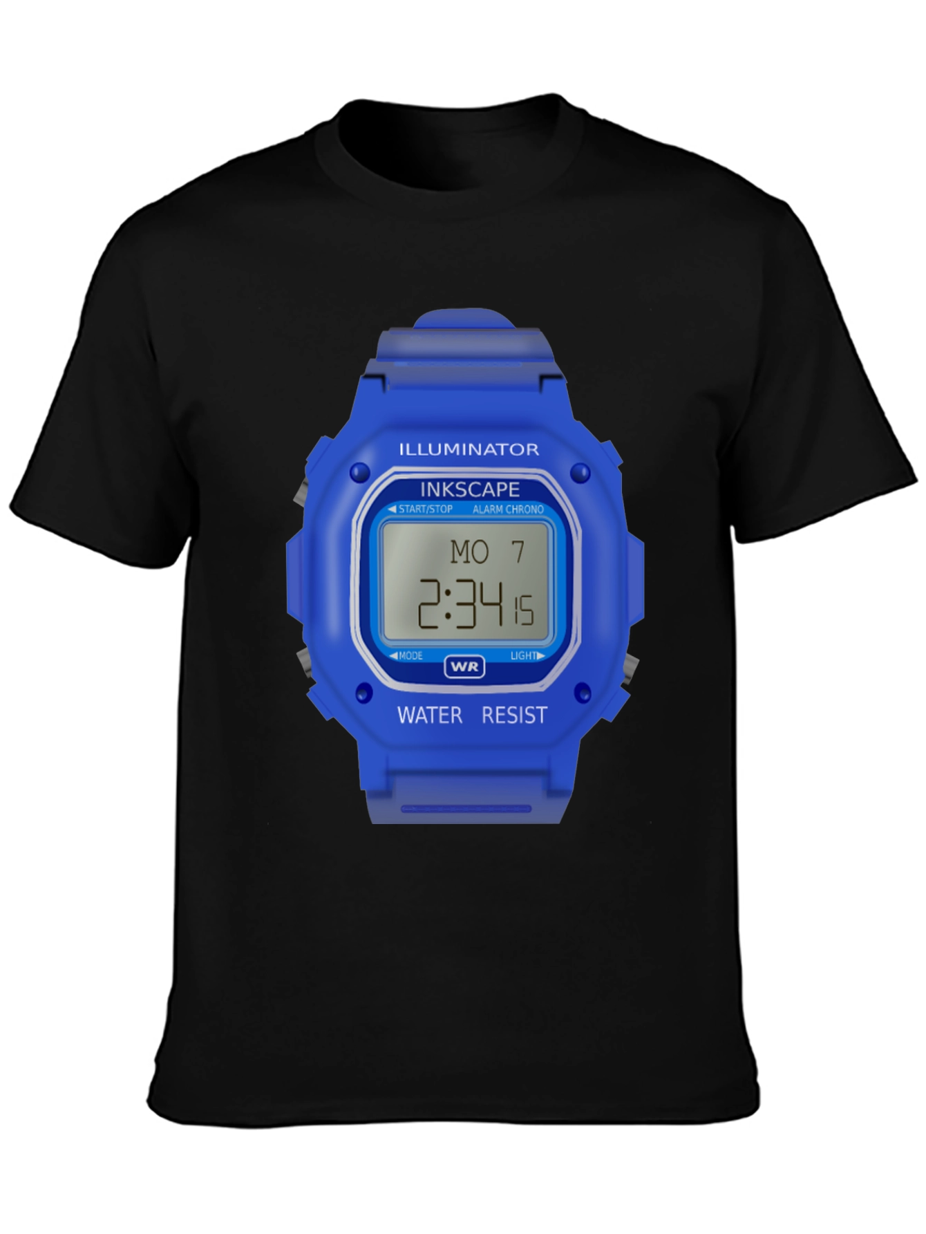 Inkscape Illuminator Watch Graphic Black T-Shirt