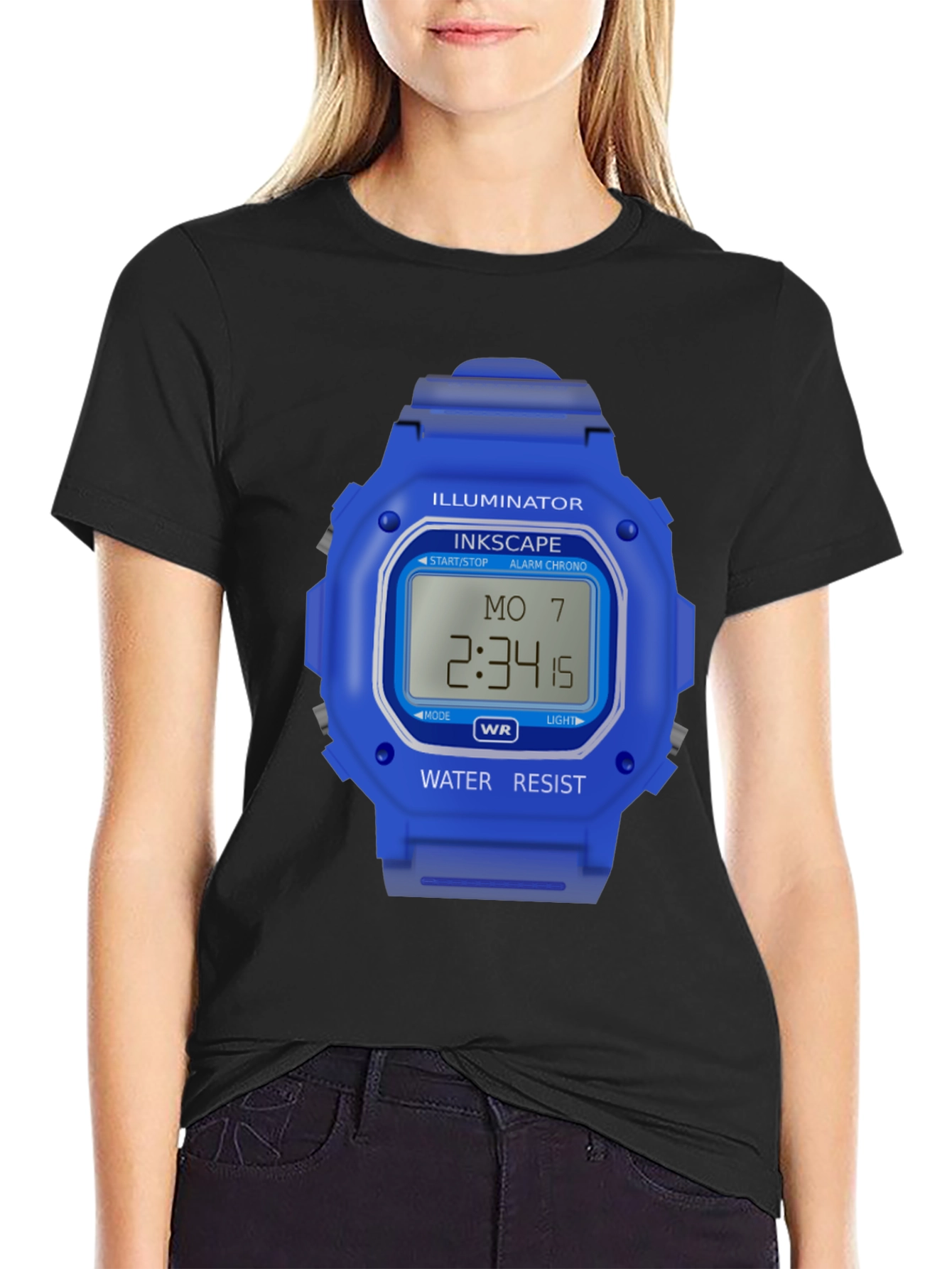 Inkscape Illuminator Watch Graphic Black T-Shirt