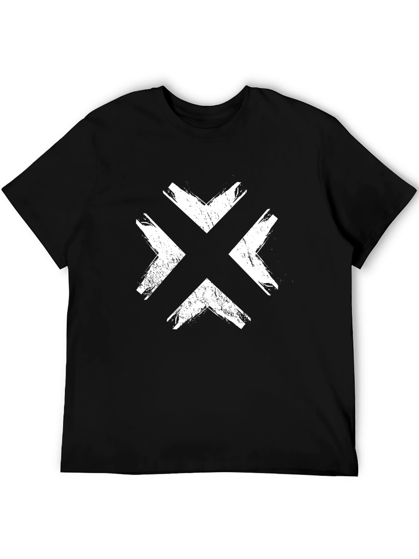 Grunge X Graphic Tee - Stylish Black Cotton T-Shirt