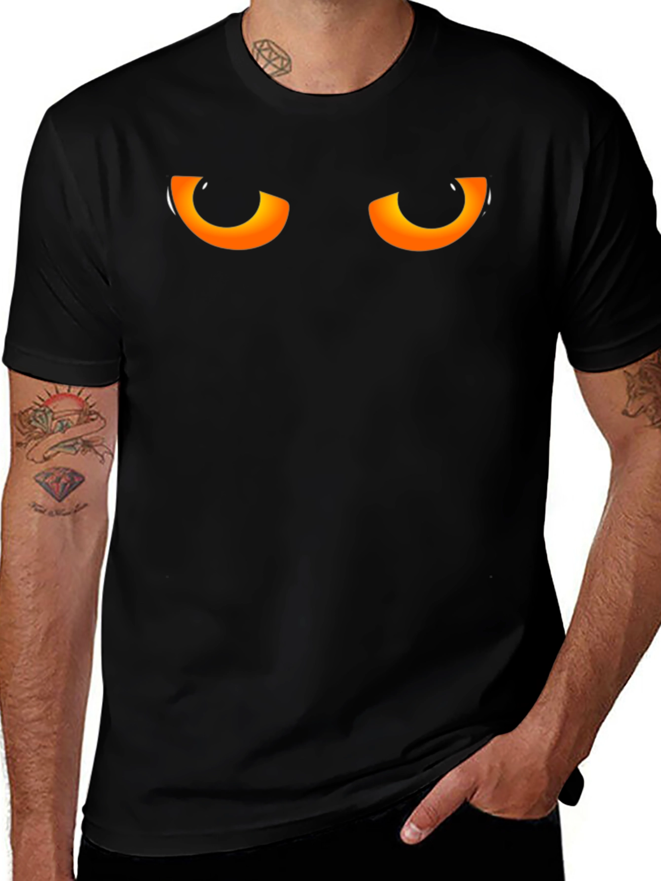 Mens Black Cat Eye T-Shirt