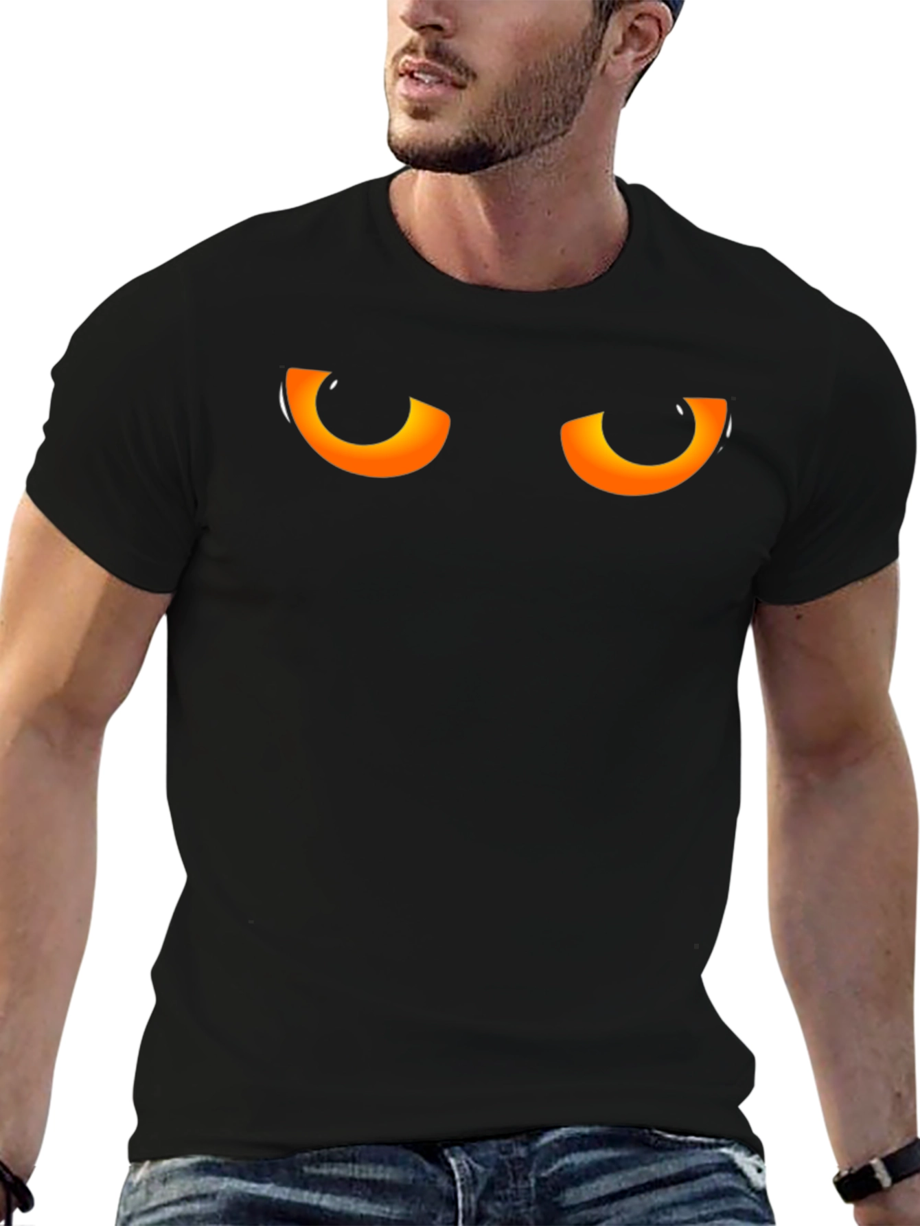 Mens Black Cat Eye T-Shirt