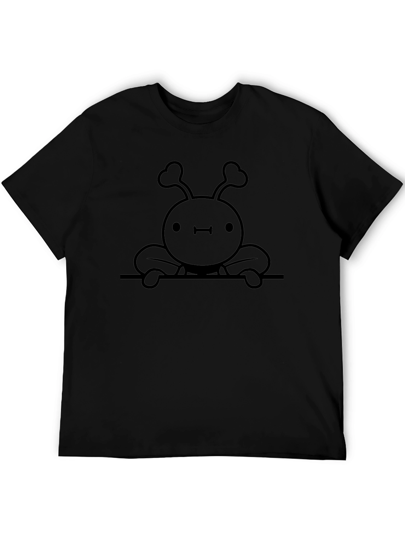 Cute Alien Graphic Black T-Shirt