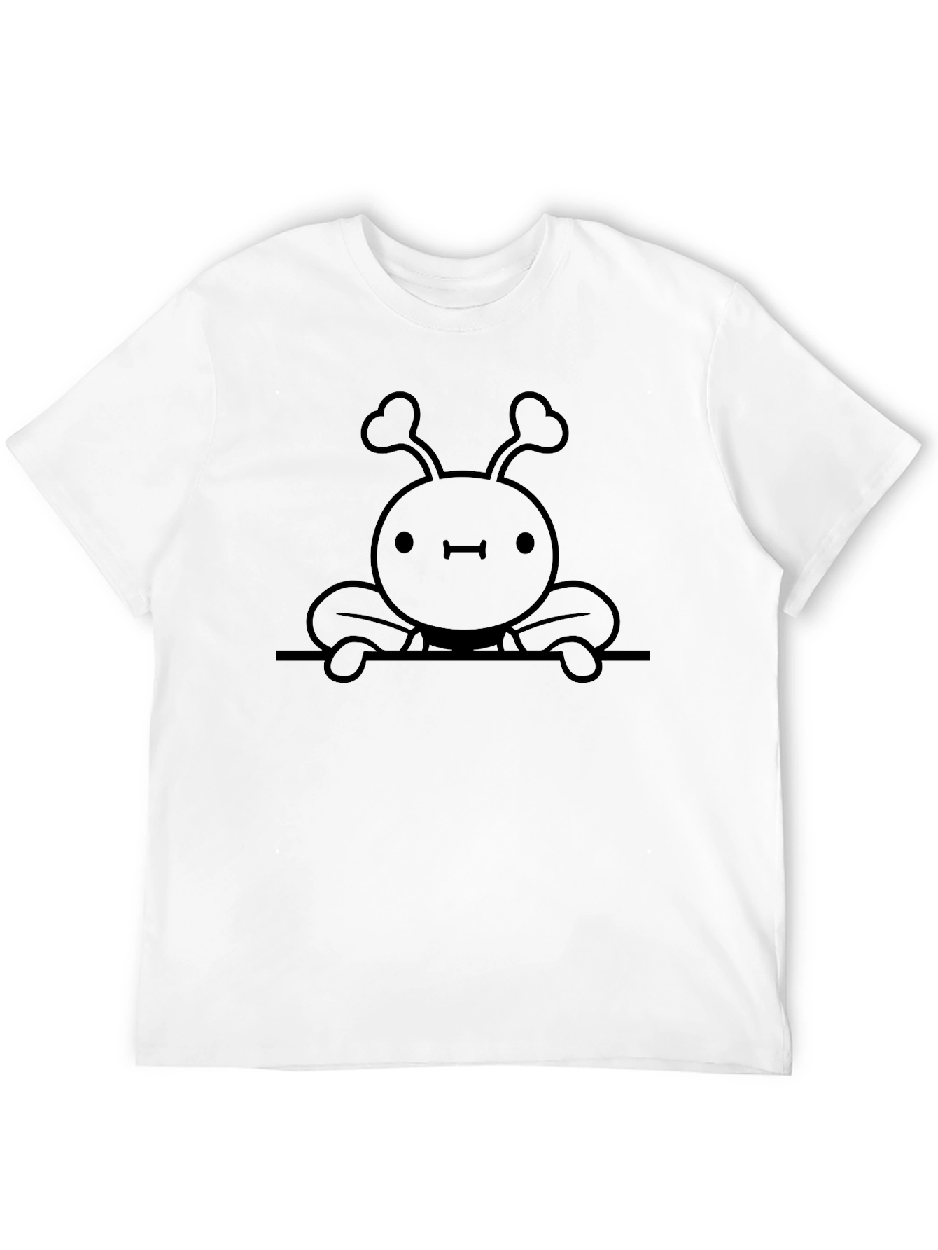Cute Alien Graphic Black T-Shirt