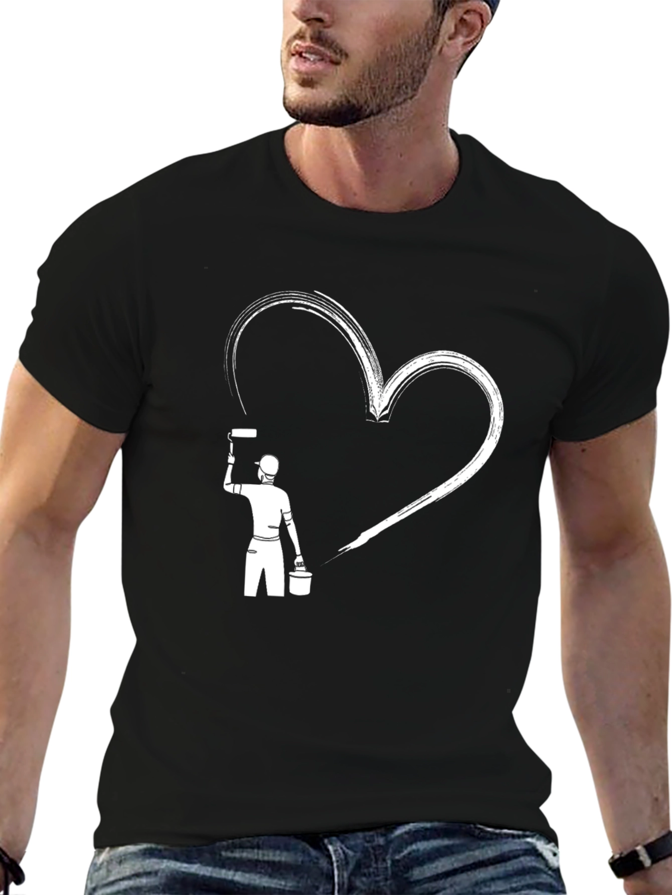 Painter Heart Graphic Tee - Black T-Shirt