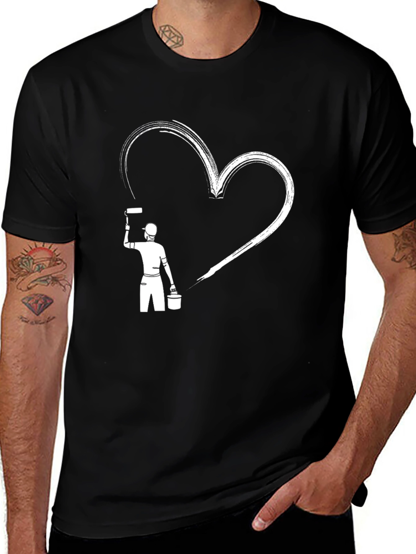 Painter Heart Graphic Tee - Black T-Shirt