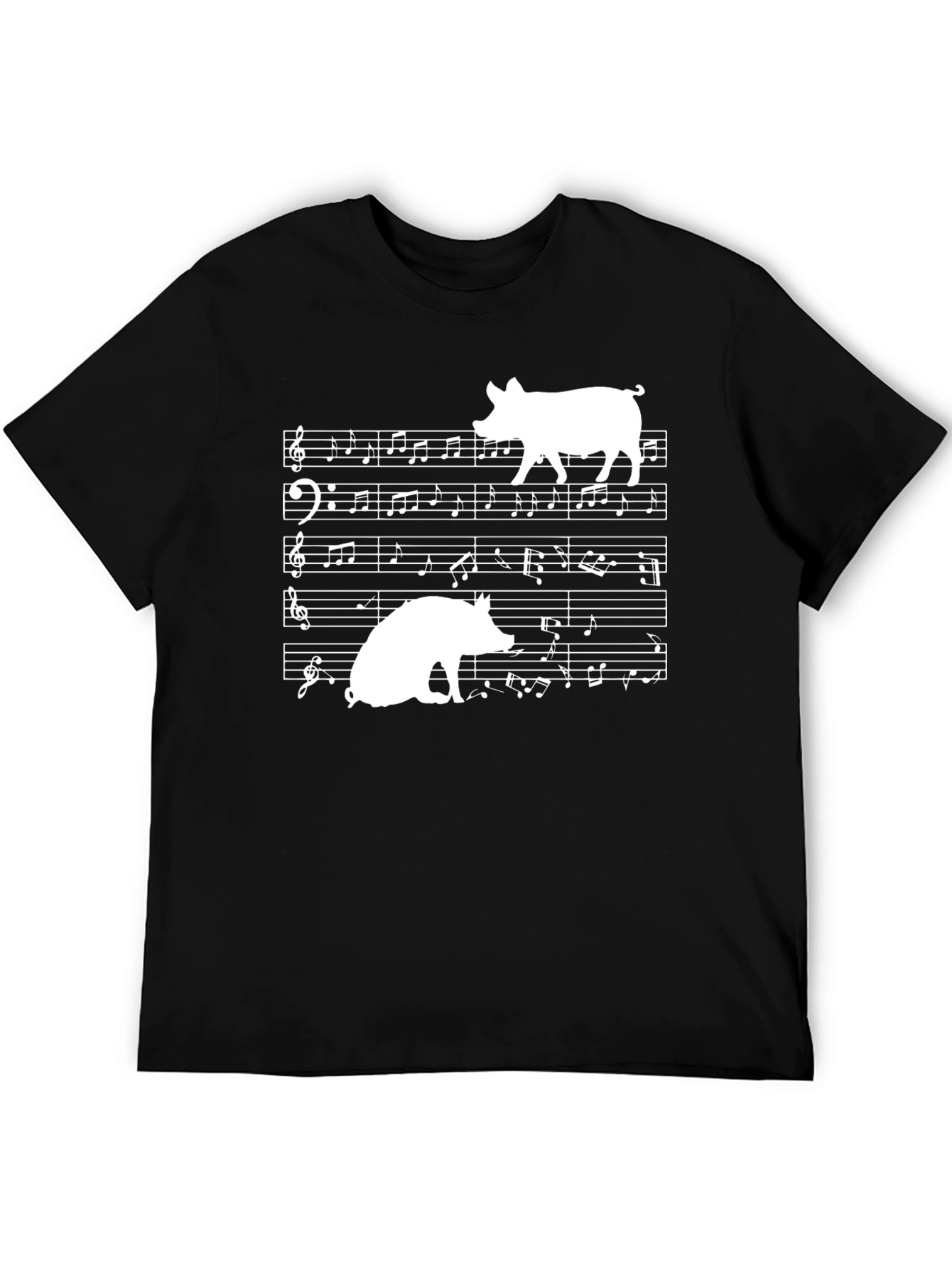 Musical Pigs Black Graphic Tee