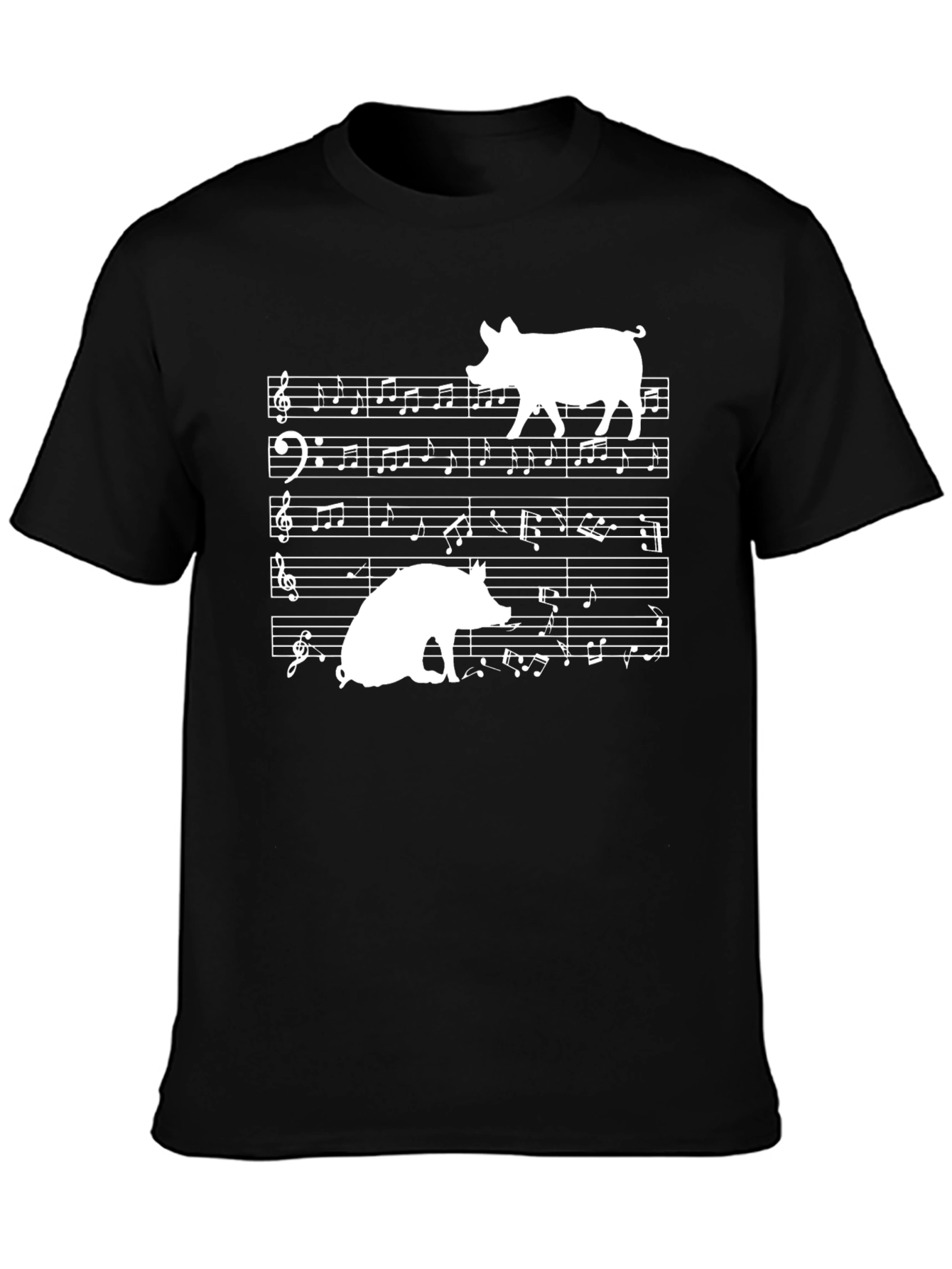 Musical Pigs Black Graphic Tee