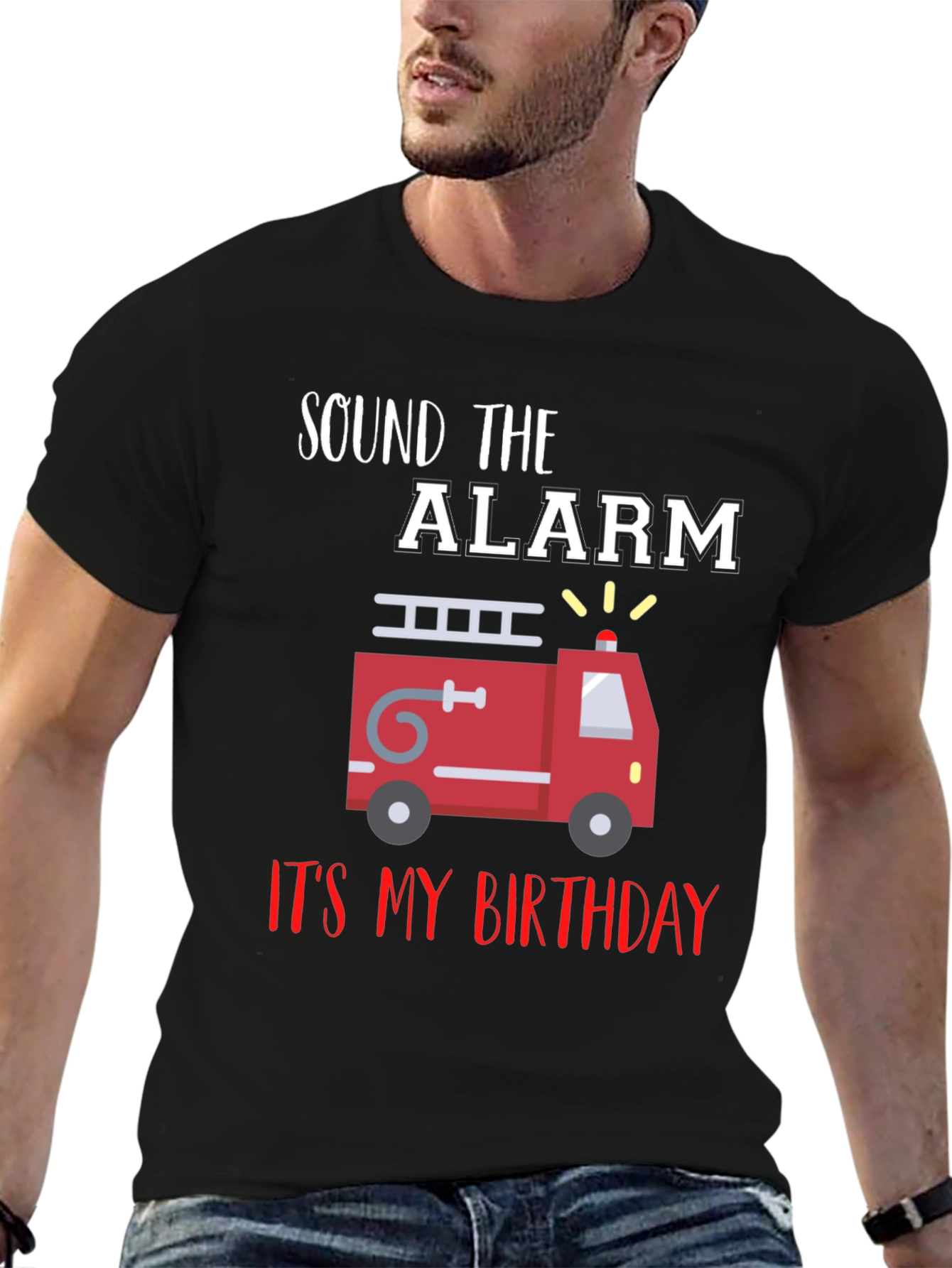 Firetruck Birthday T-Shirt - Sound the Alarm!