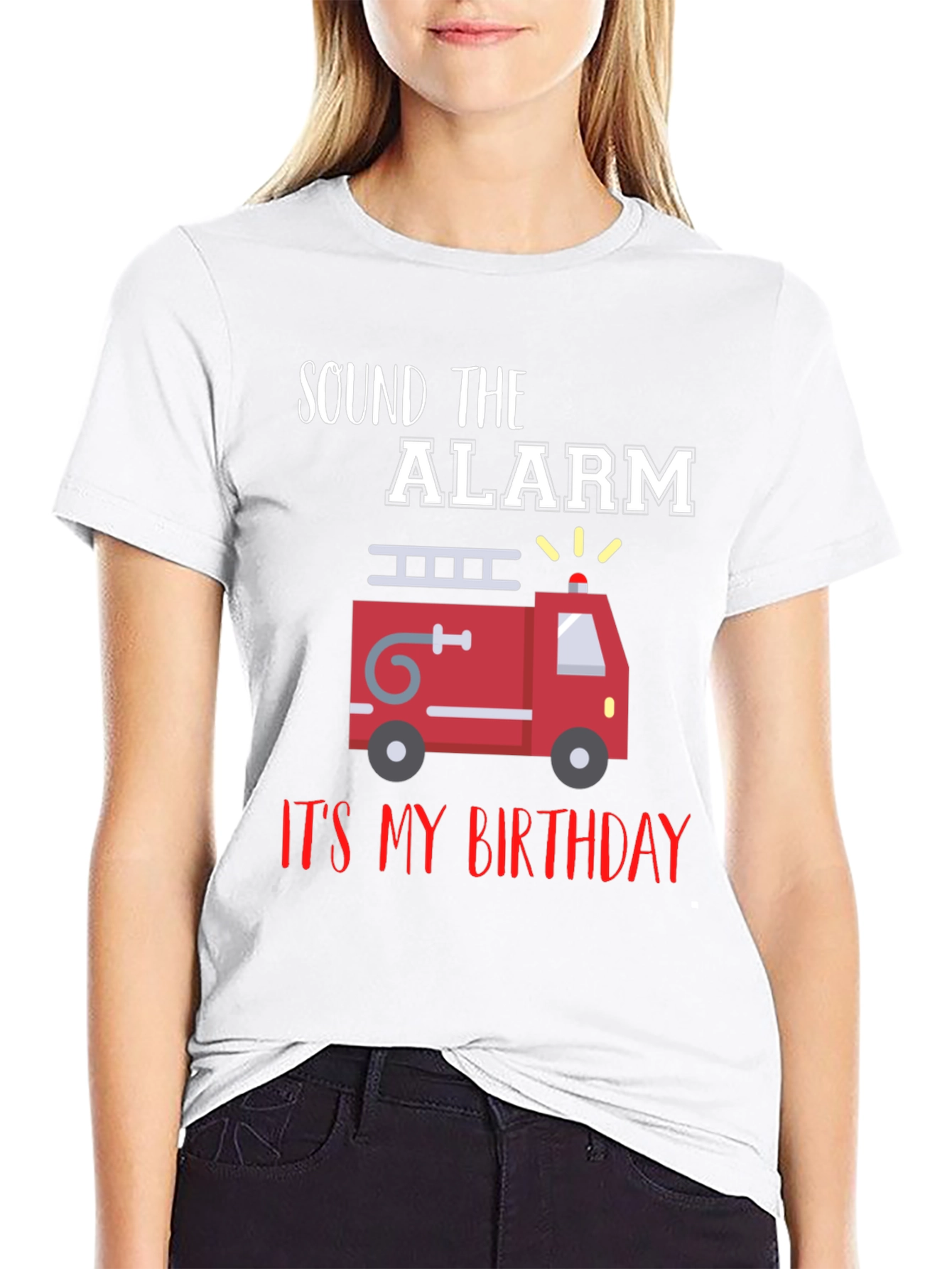 Firetruck Birthday T-Shirt - Sound the Alarm!