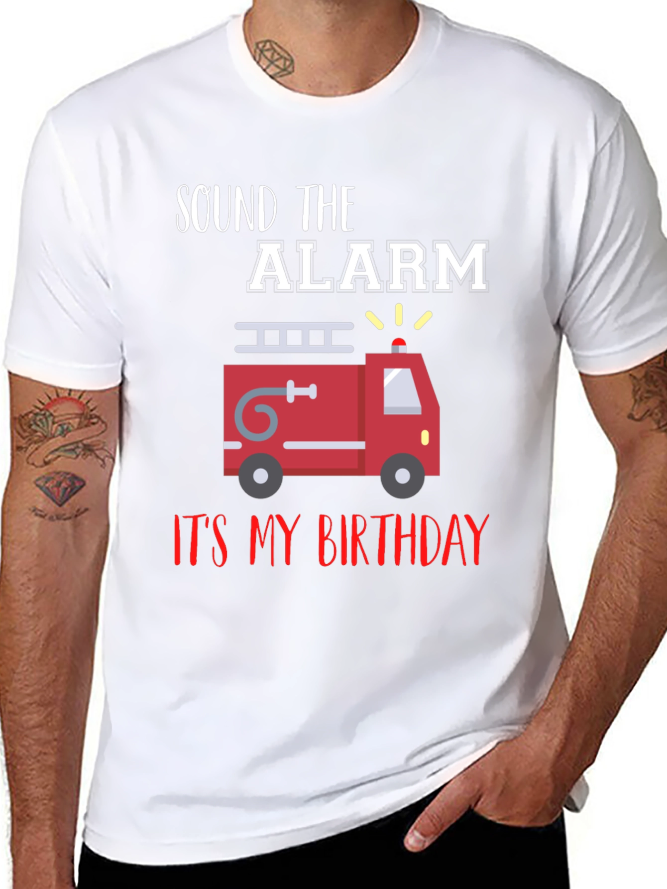 Firetruck Birthday T-Shirt - Sound the Alarm!