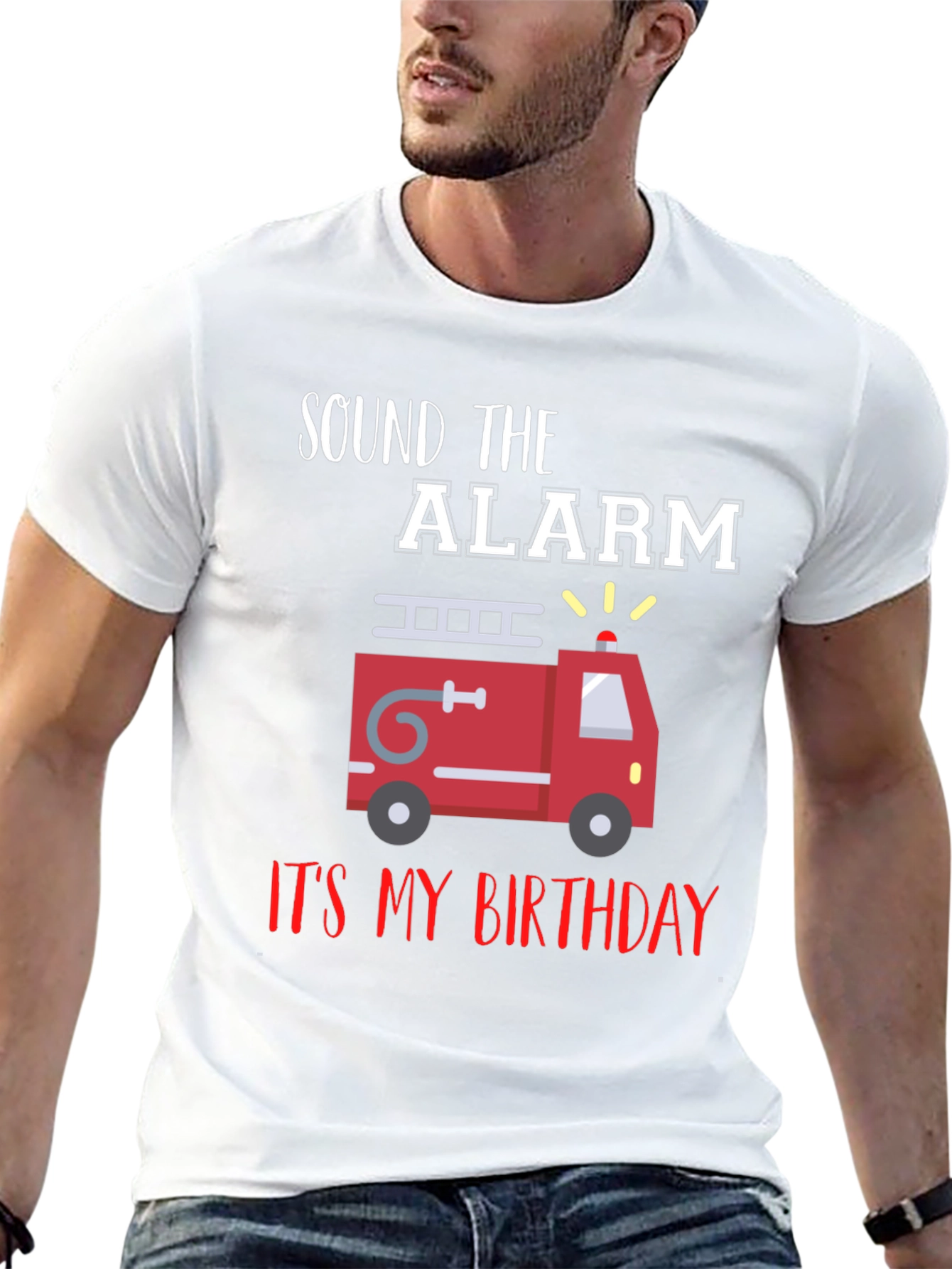 Firetruck Birthday T-Shirt - Sound the Alarm!