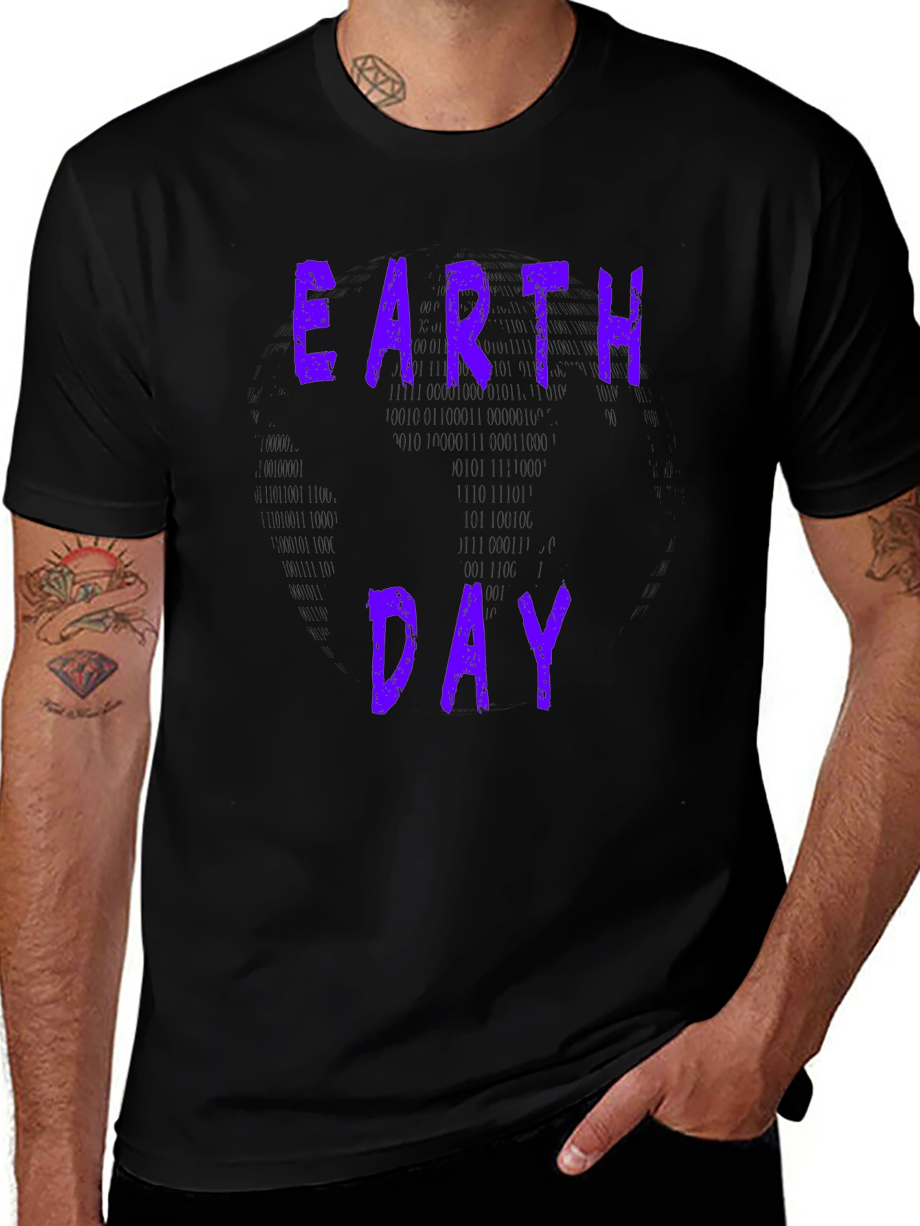 Earth Day Binary Code Graphic Tee