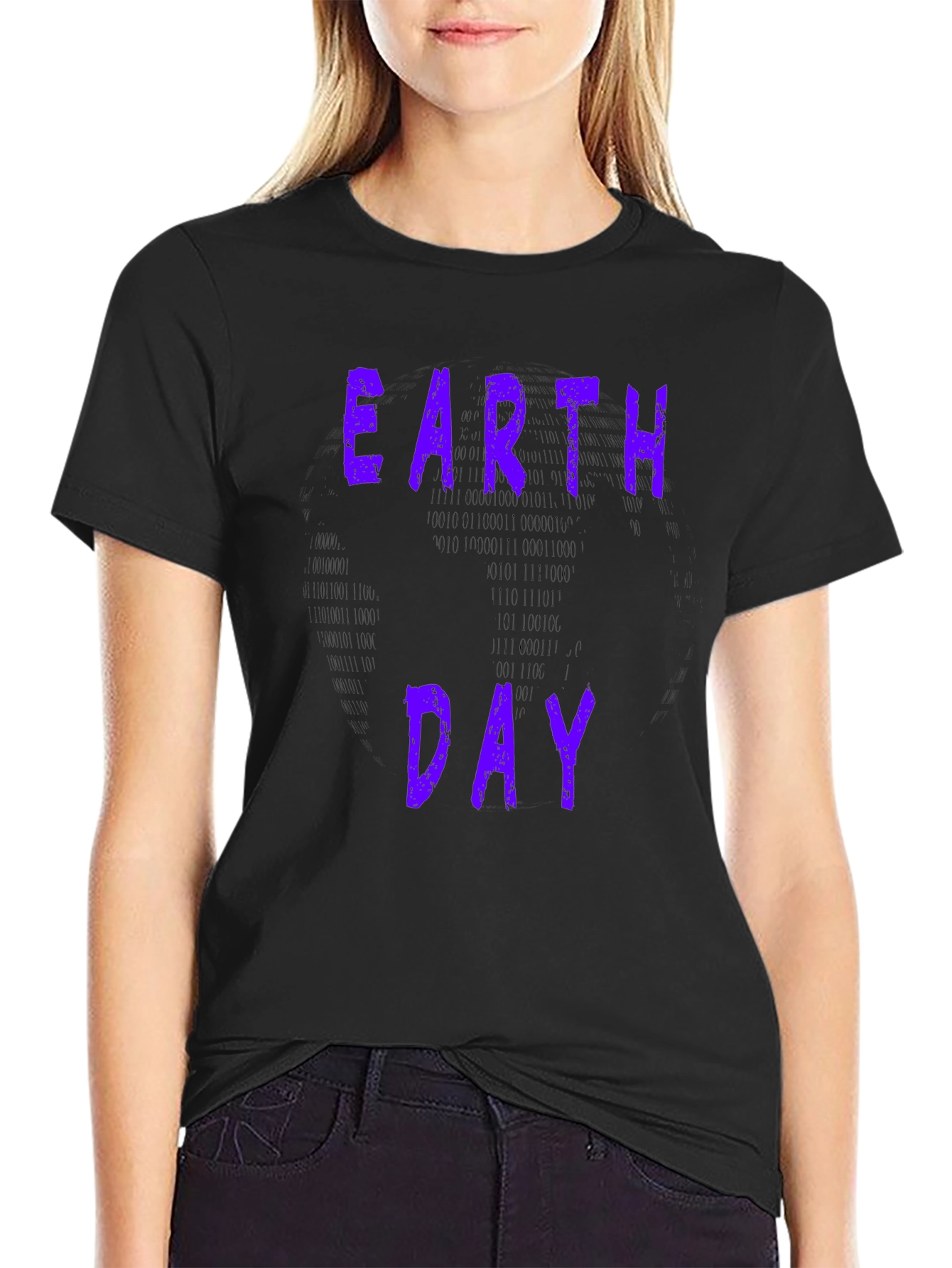 Earth Day Binary Code Graphic Tee