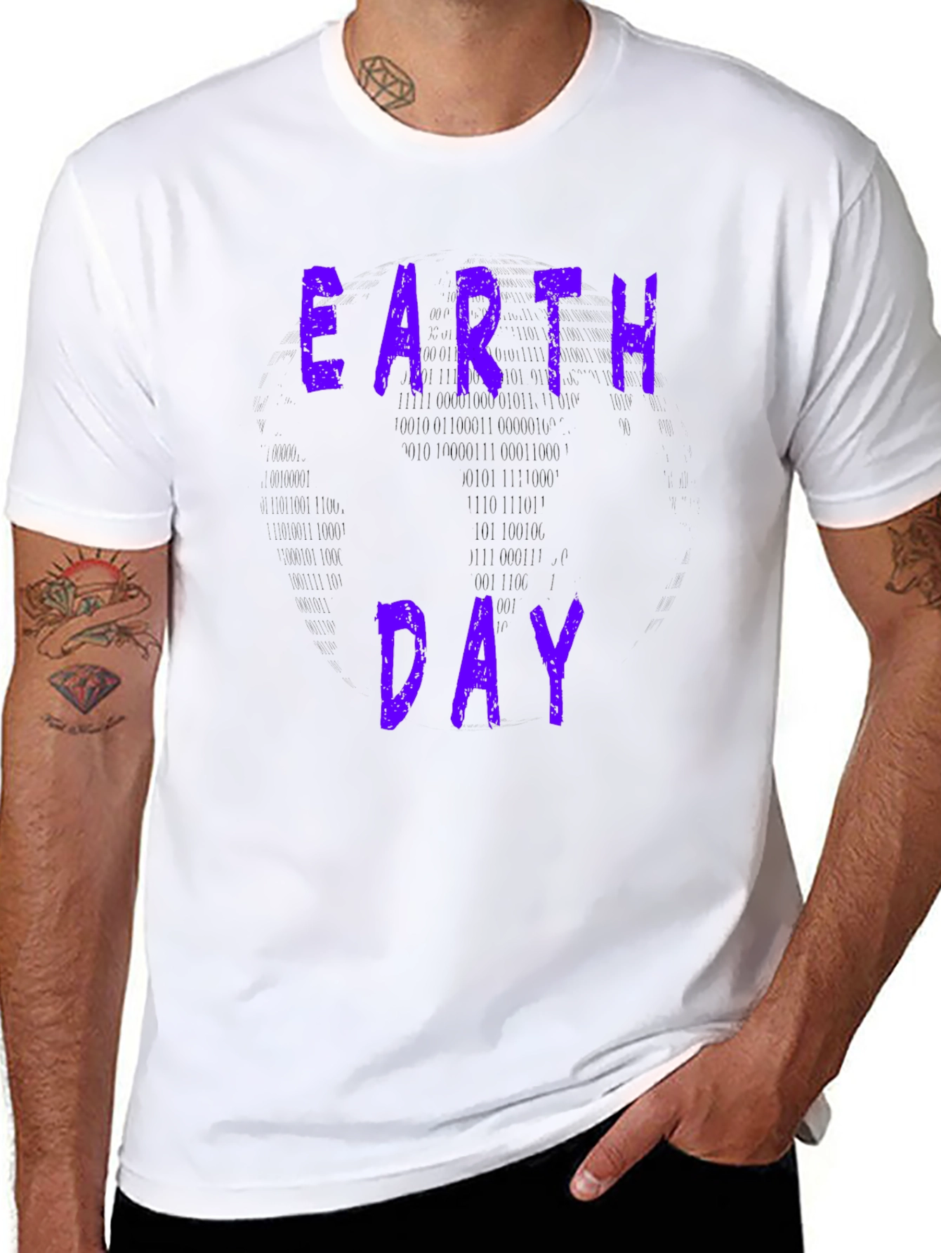 Earth Day Binary Code Graphic Tee