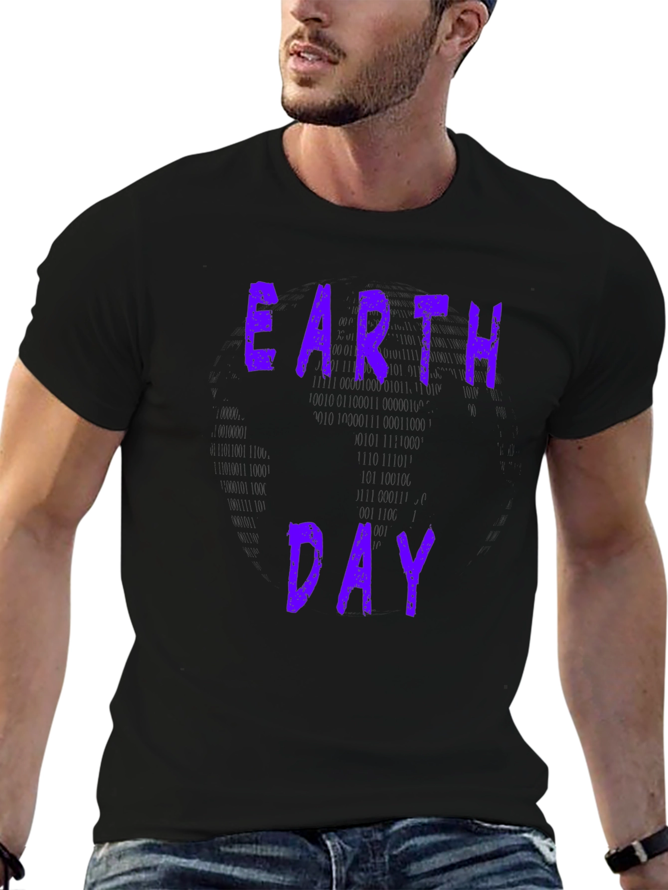 Earth Day Binary Code Graphic Tee