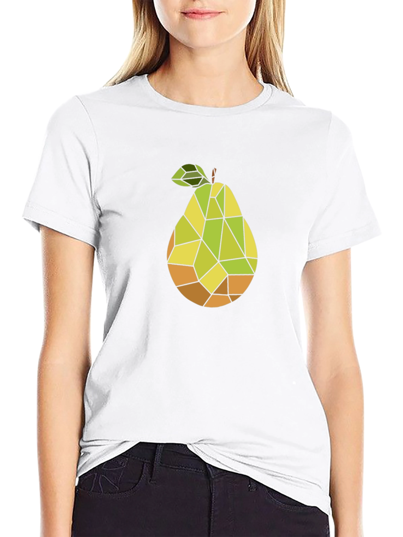 Geometric Pear Graphic Tee - Modern Art T-Shirt
