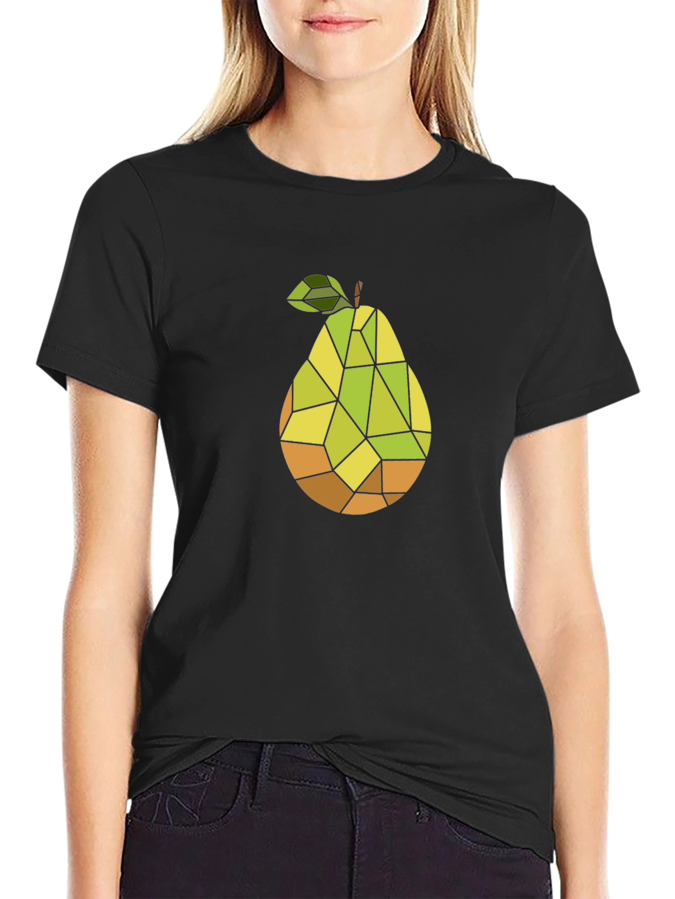 Geometric Pear Graphic Tee - Modern Art T-Shirt