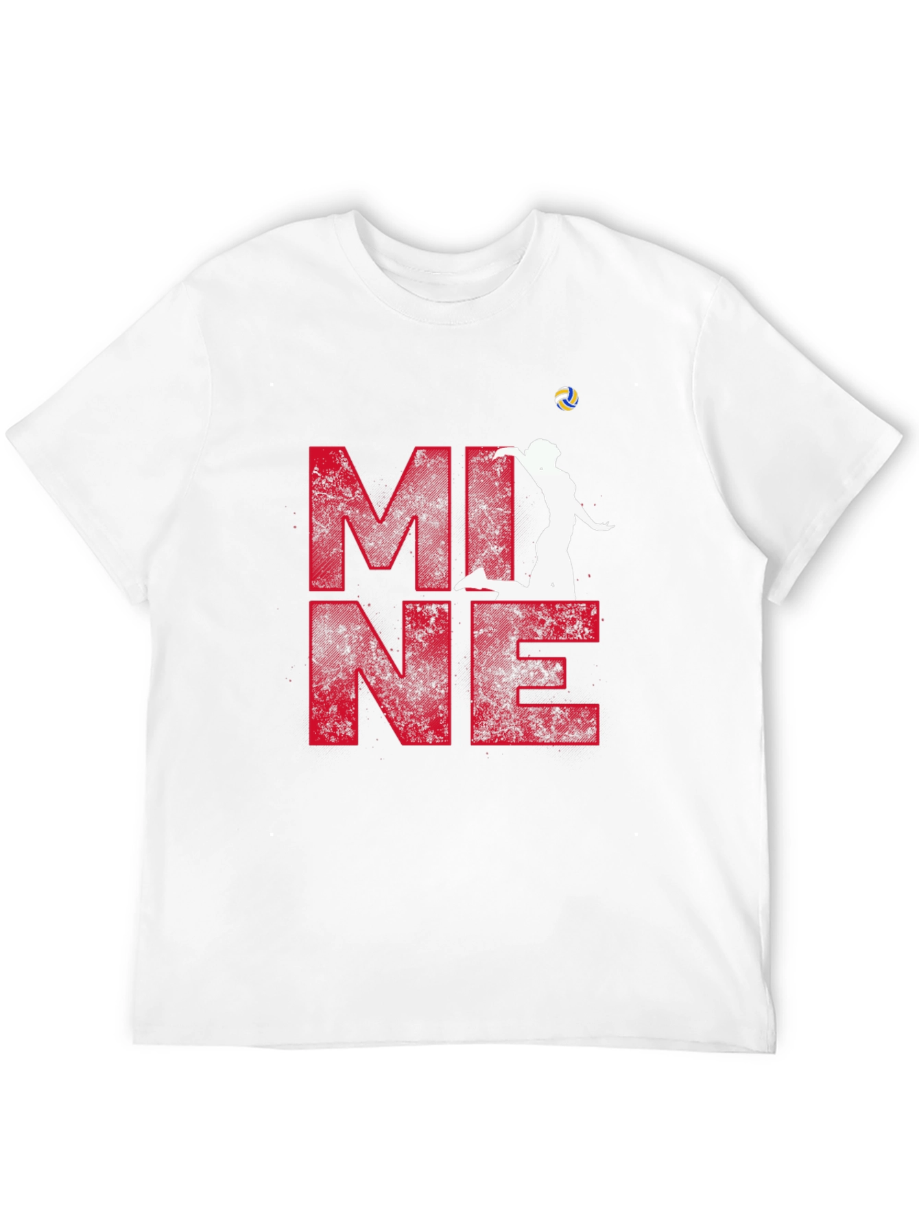 Volleyball Graphic Tee - MINE! Red & Black Shirt