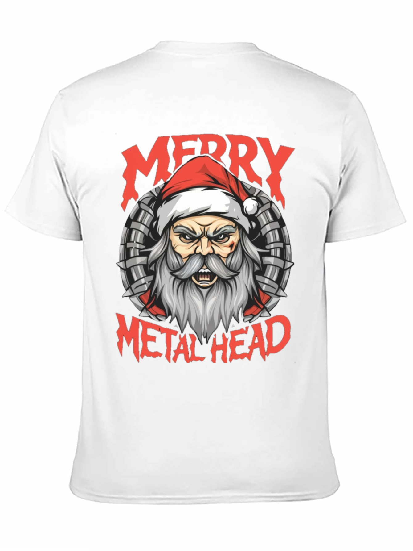 Merry Metal Head T-Shirt Santa Heavy Metal Tee