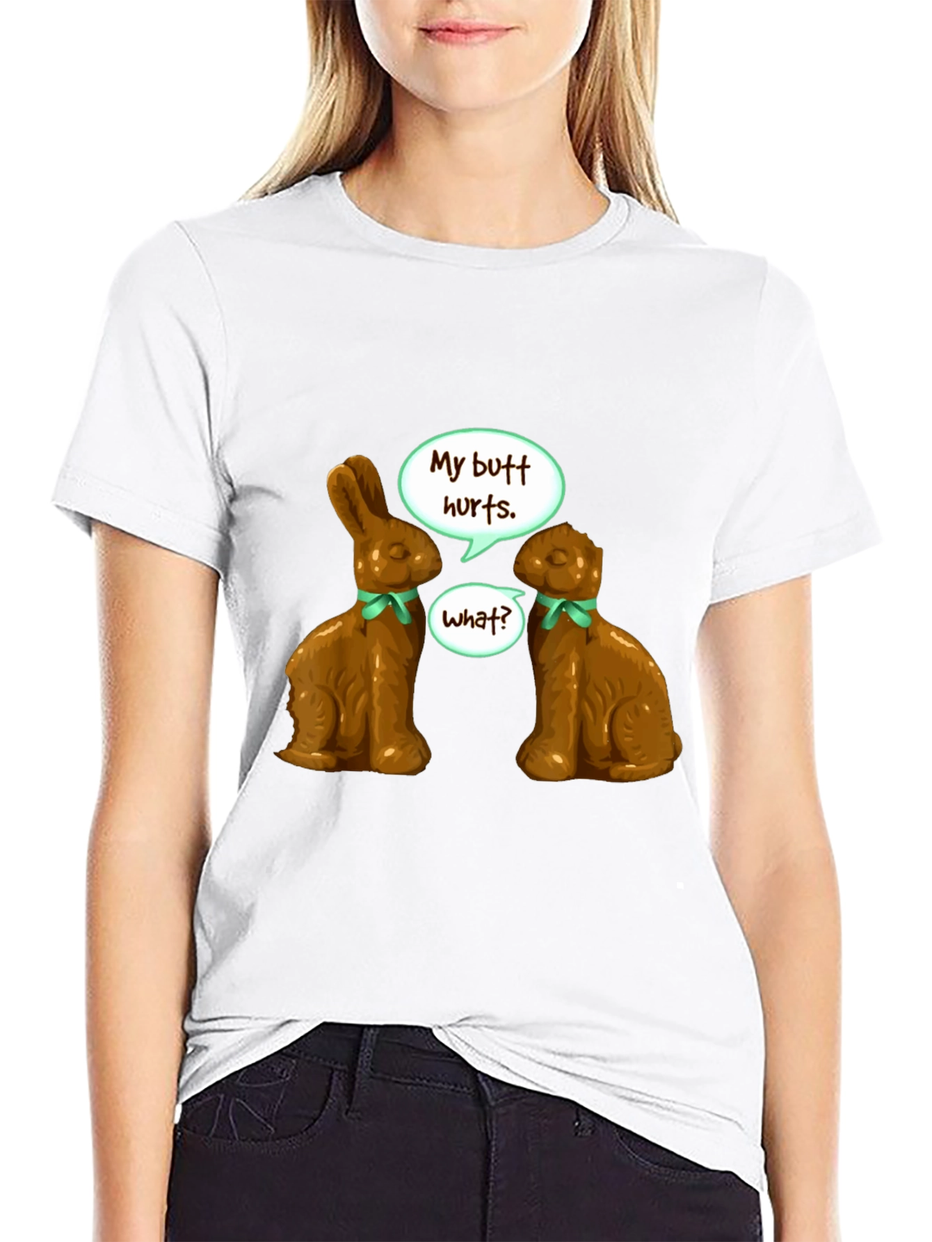 Funny Chocolate Bunny Butt Hurts T-Shirt