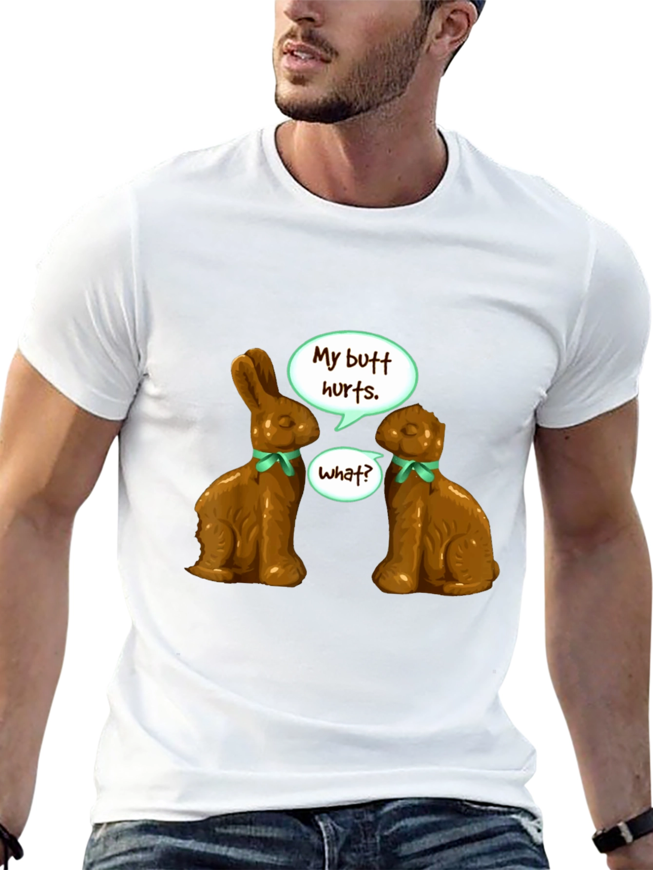 Funny Chocolate Bunny Butt Hurts T-Shirt