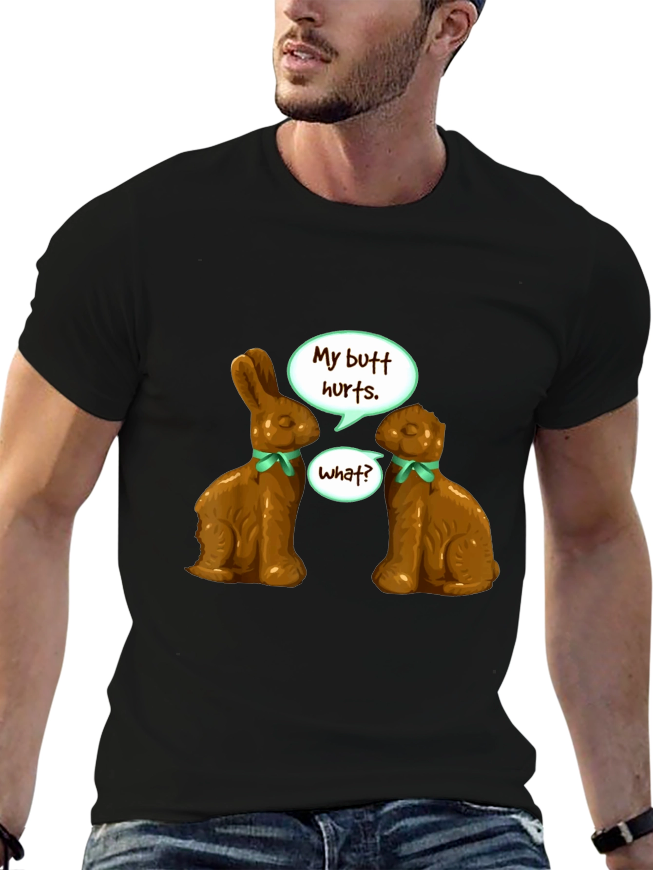 Funny Chocolate Bunny Butt Hurts T-Shirt