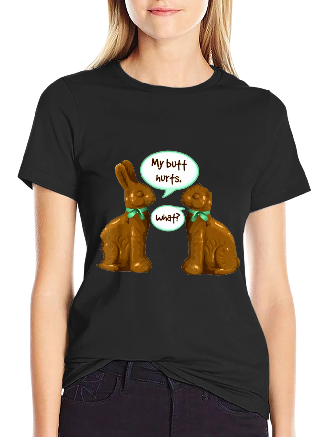 Funny Chocolate Bunny Butt Hurts T-Shirt