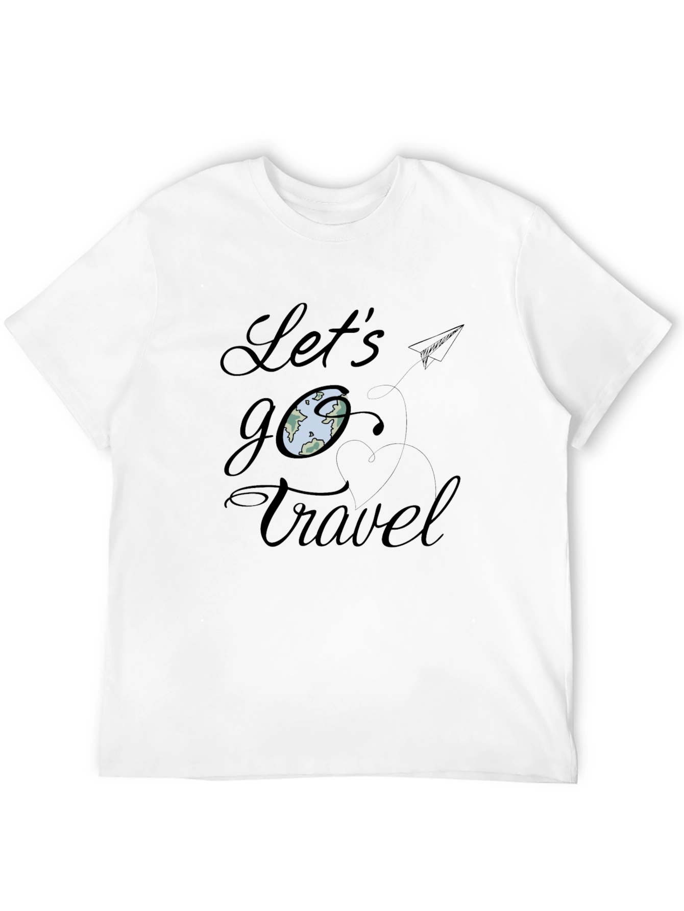 Lets Go Travel Black Graphic Tee