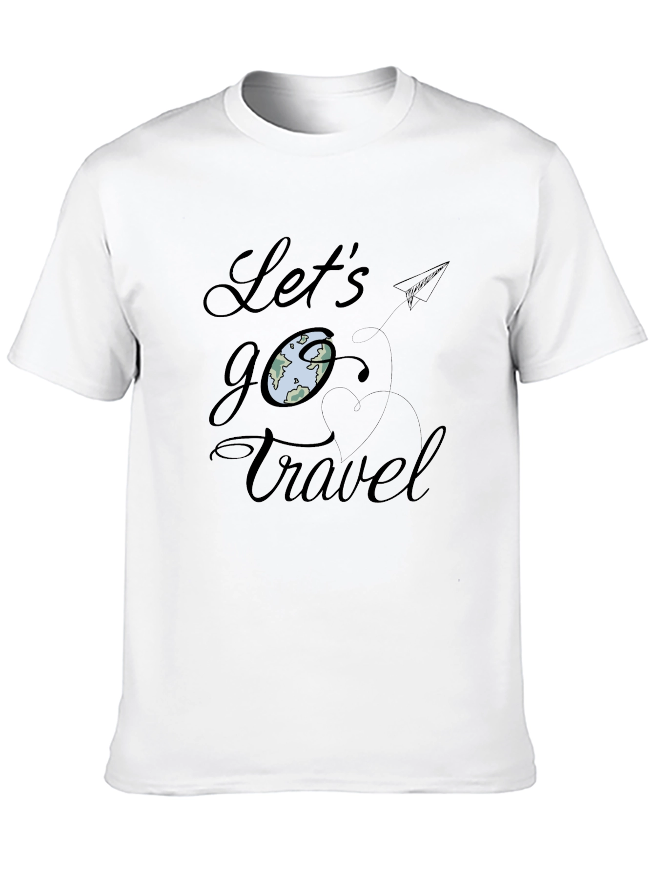 Lets Go Travel Black Graphic Tee