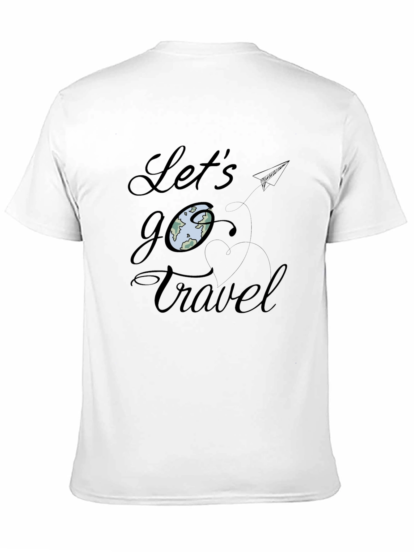 Lets Go Travel Black Graphic Tee